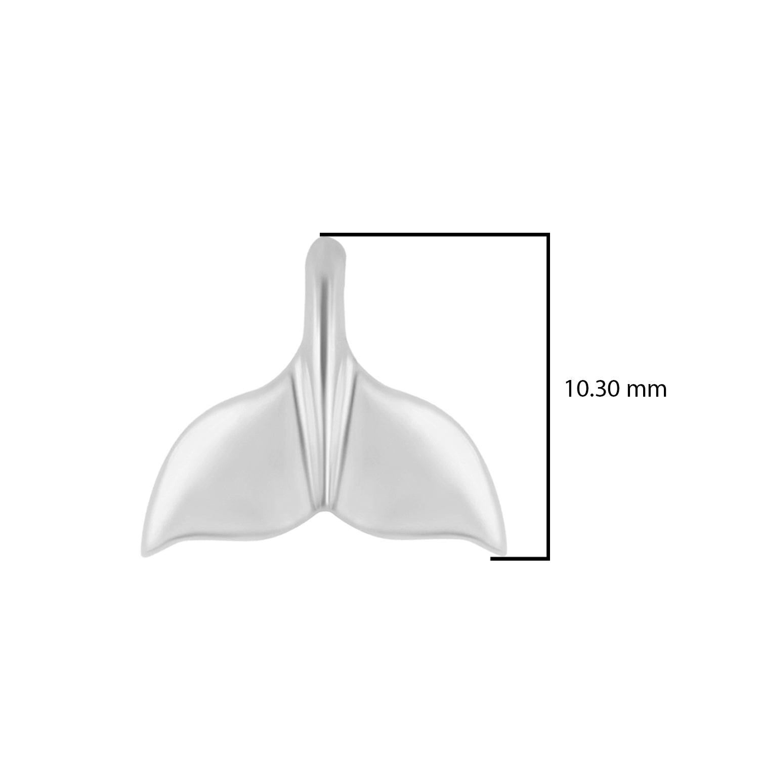Whale Tail Stud Earrings - Sterling Silver