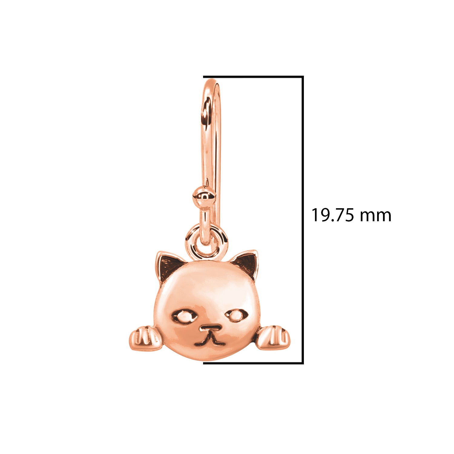 Unique Cat Face Earrings 925 Sterling Silver Animal Earrings For Women Cat Dangle Earrings