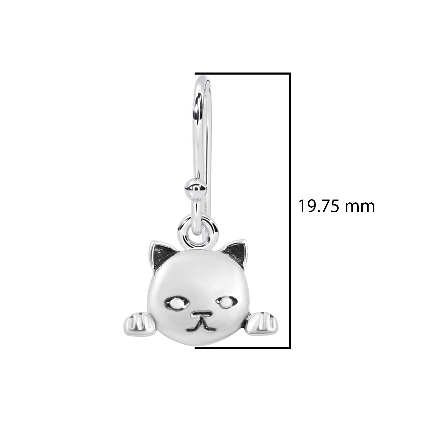 Unique Cat Face Earrings 925 Sterling Silver Animal Earrings For Women Cat Dangle Earrings