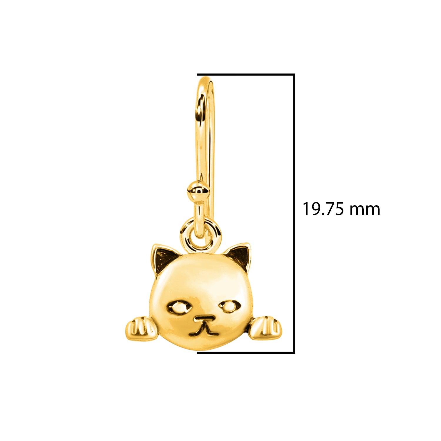 Unique Cat Face Earrings 925 Sterling Silver Animal Earrings For Women Cat Dangle Earrings
