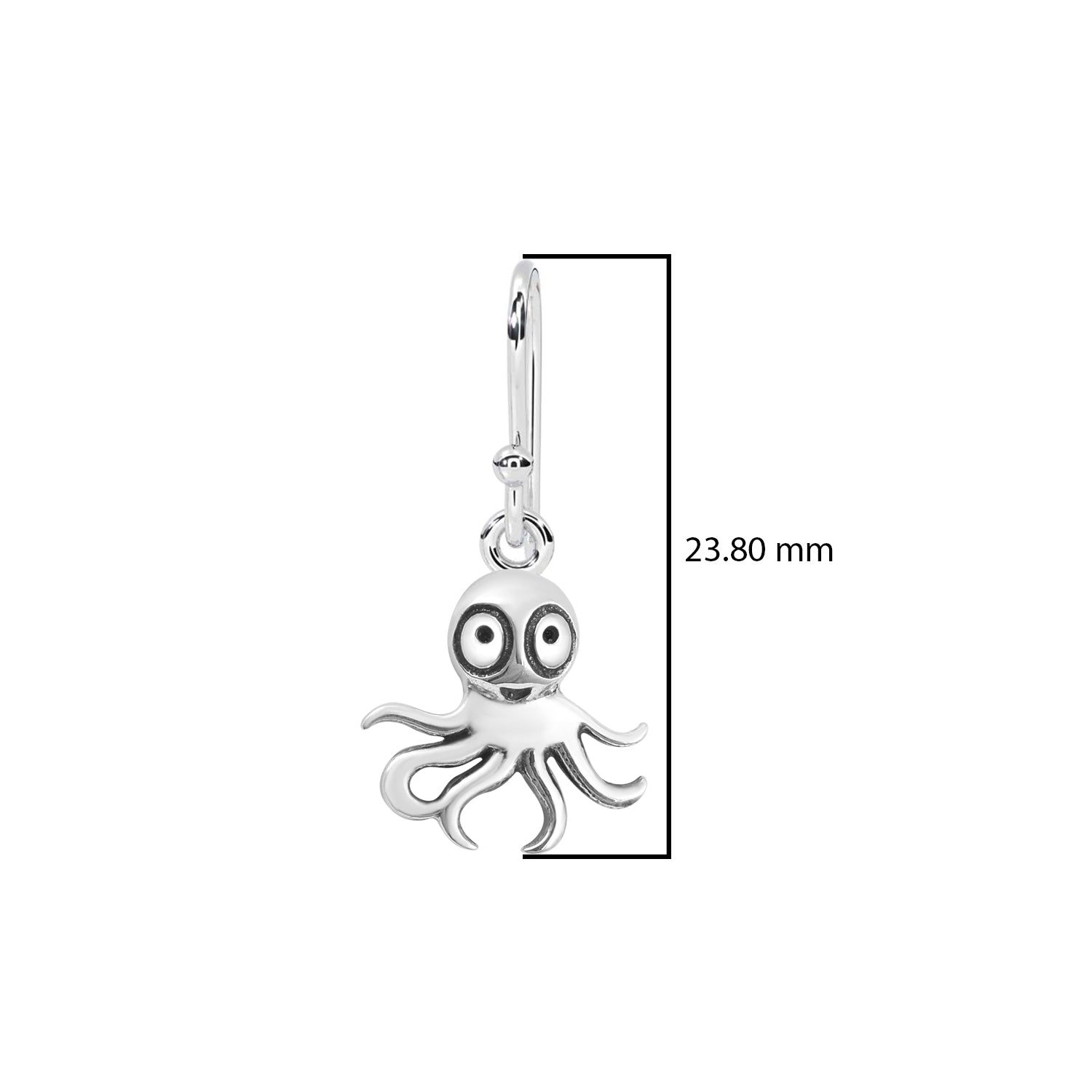 Whimsical Octopus Drop Earrings - Sterling Silver