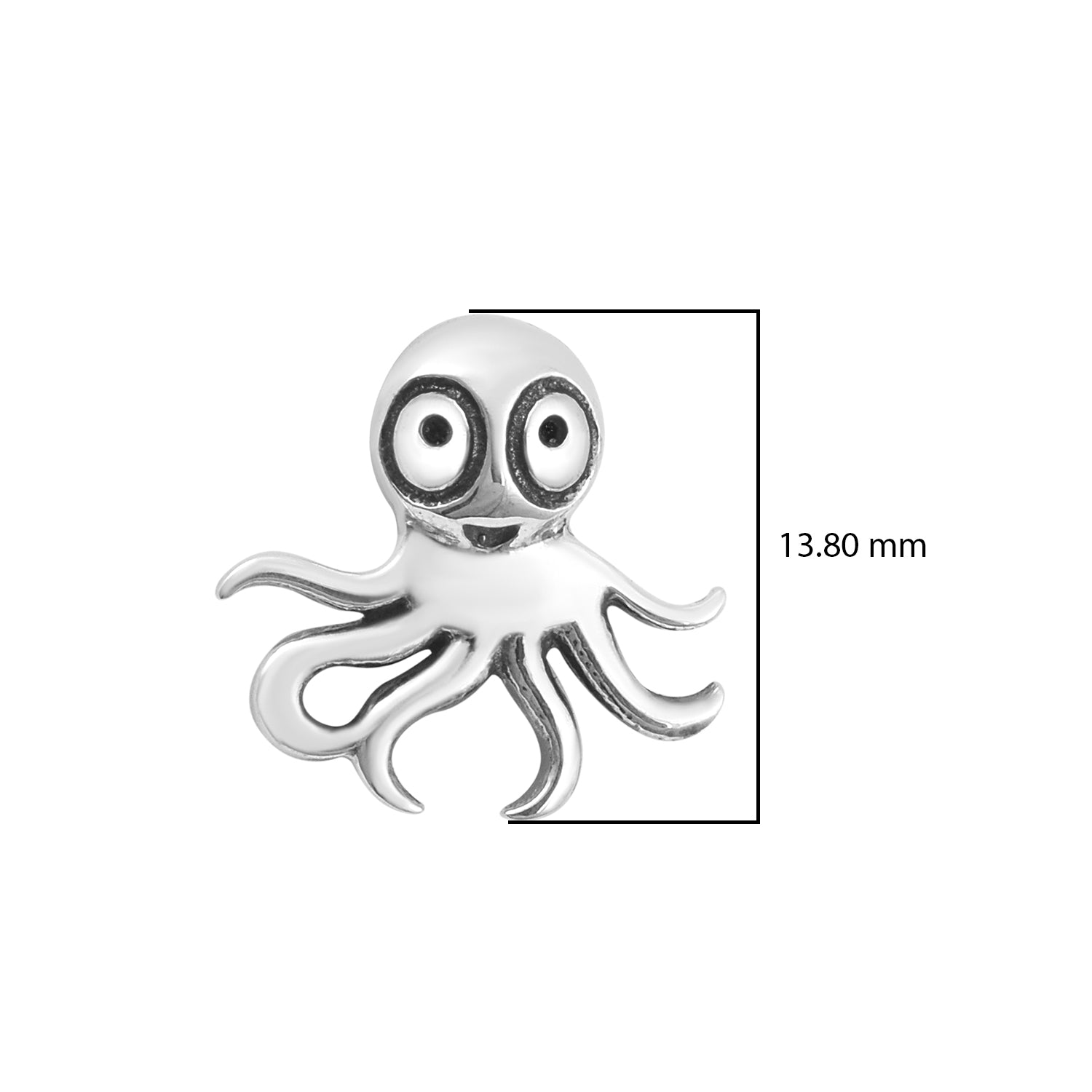 Octopus Stud Earrings - Sterling Silver