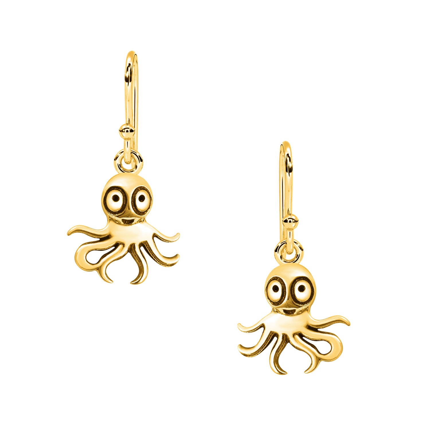 Whimsical Octopus Drop Earrings - Sterling Silver