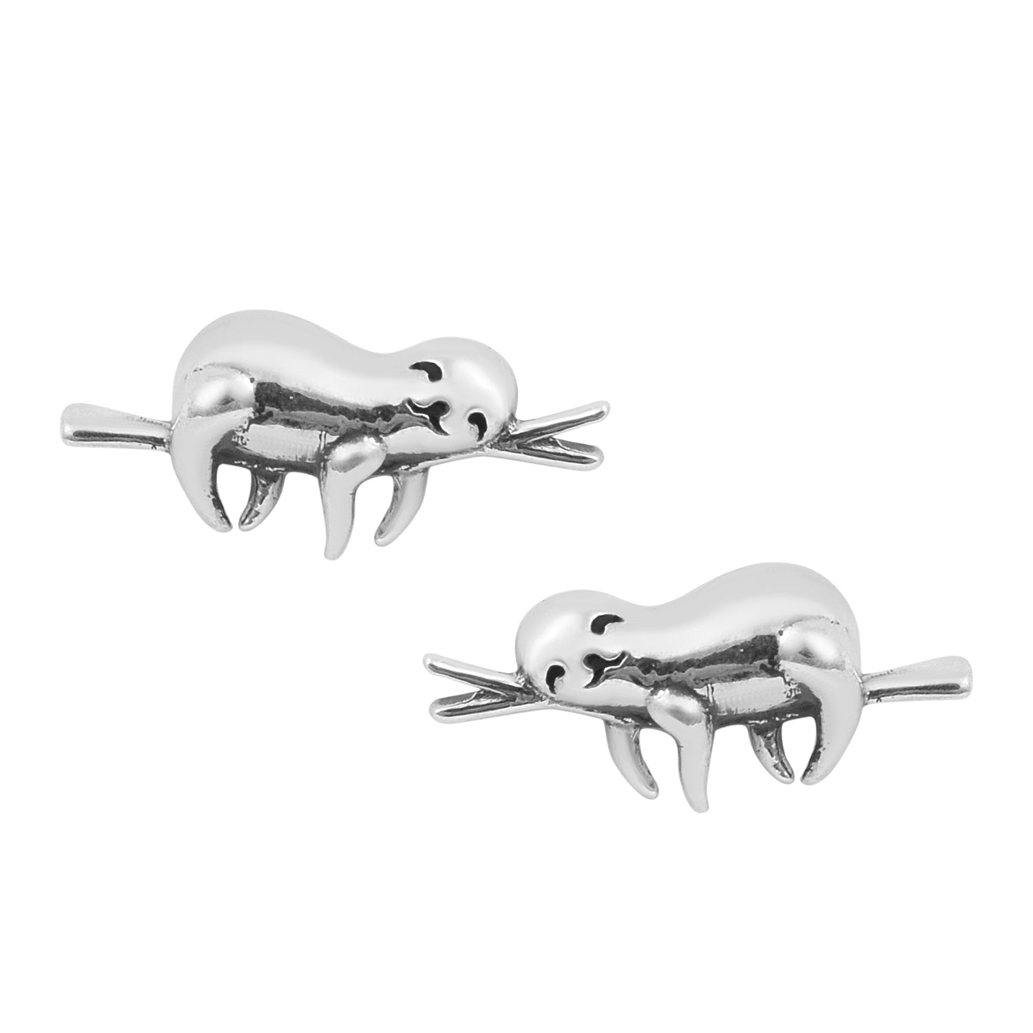 Sloth Animal Stud Earrings - Sterling Silver
