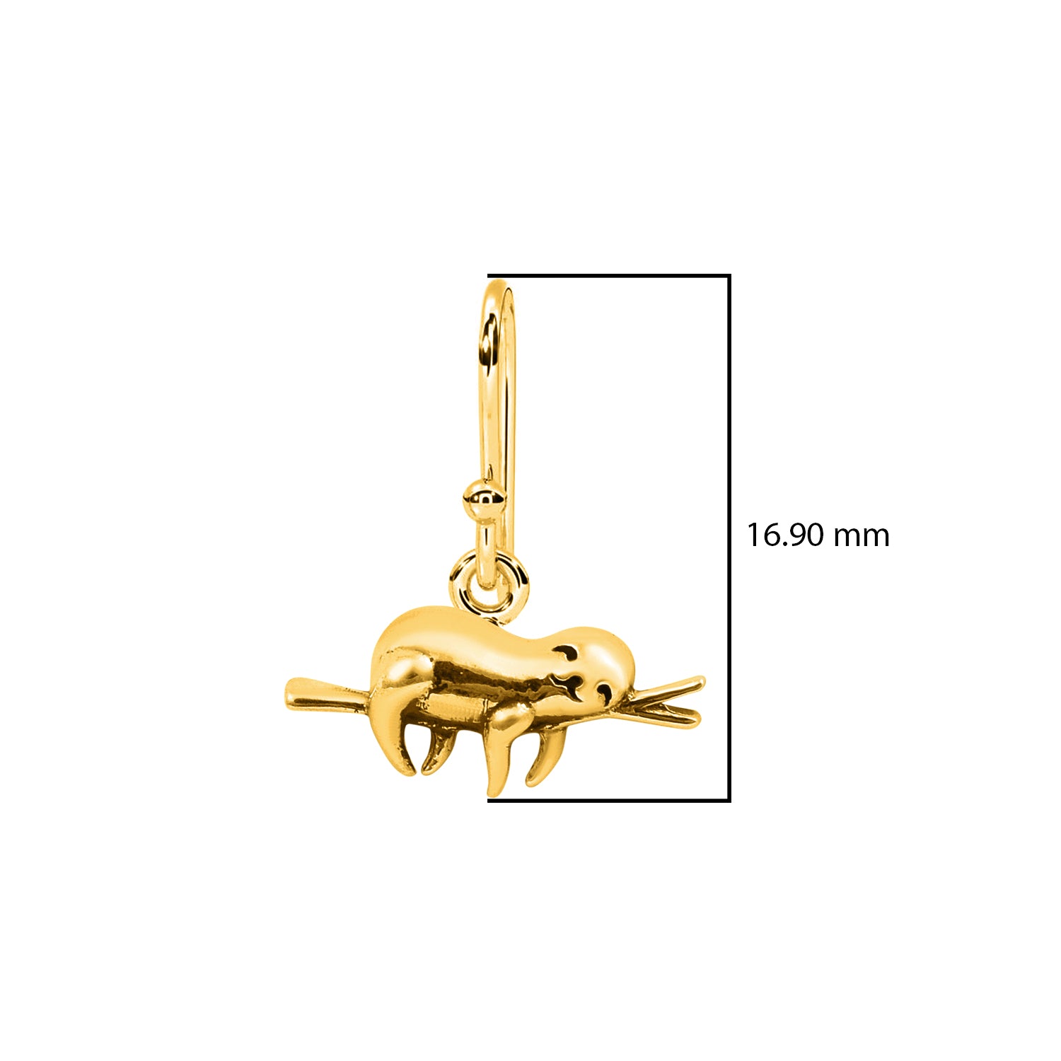 Cute Sloth on Branch Dangle Earrings - Sterling Silver