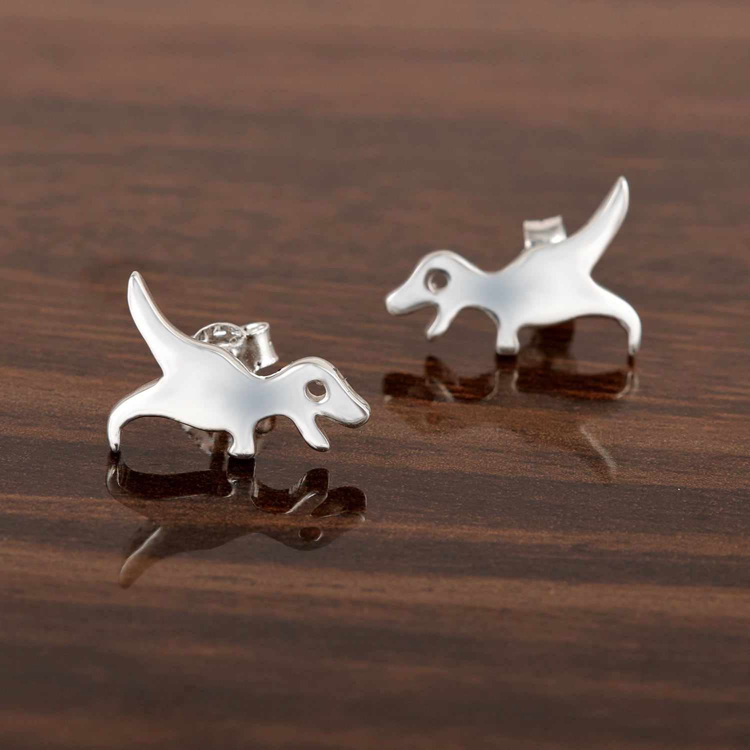 Dinosaur Stud Earrings - Sterling Silver