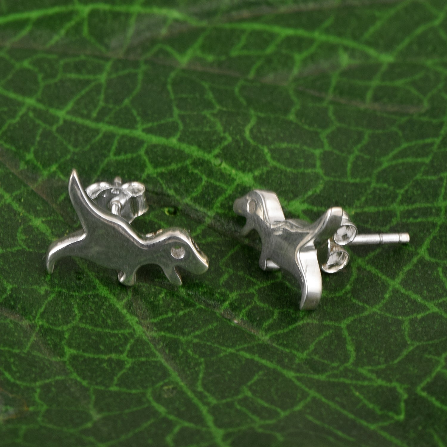 Dinosaur Stud Earrings - Sterling Silver