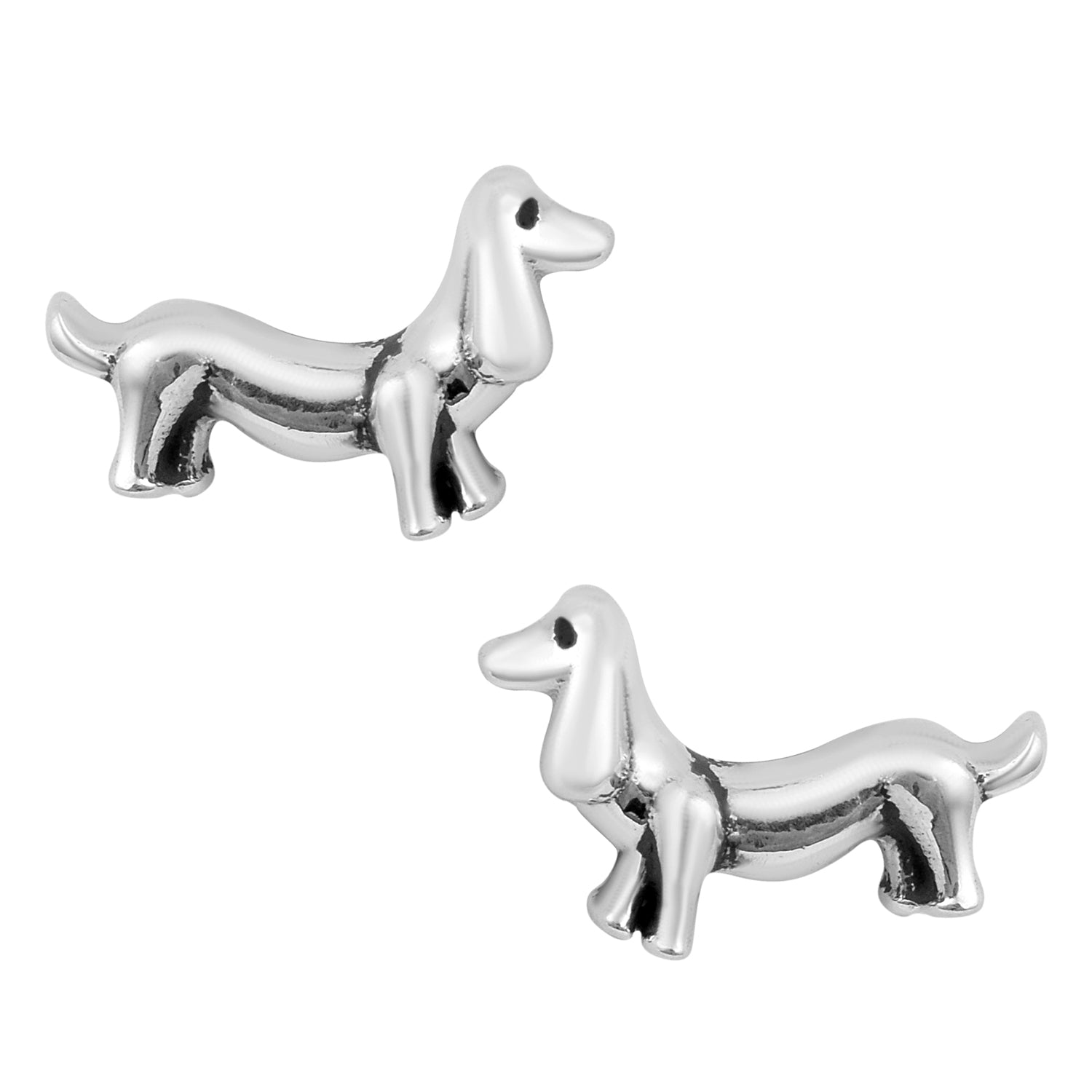 Dachshund Dog Stud Earrings - Sterling Silver