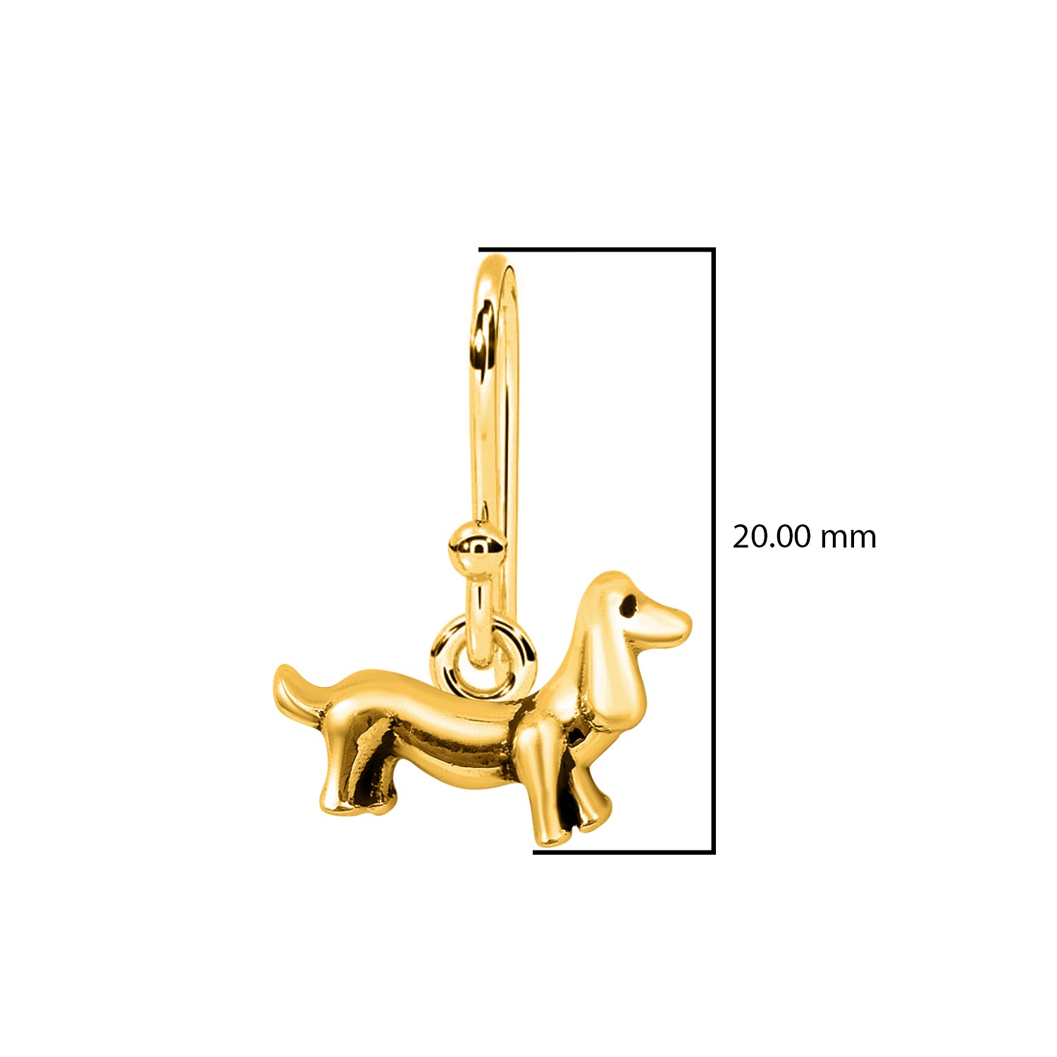 Dachshund Dog Dangle Earrings - Sterling Silver