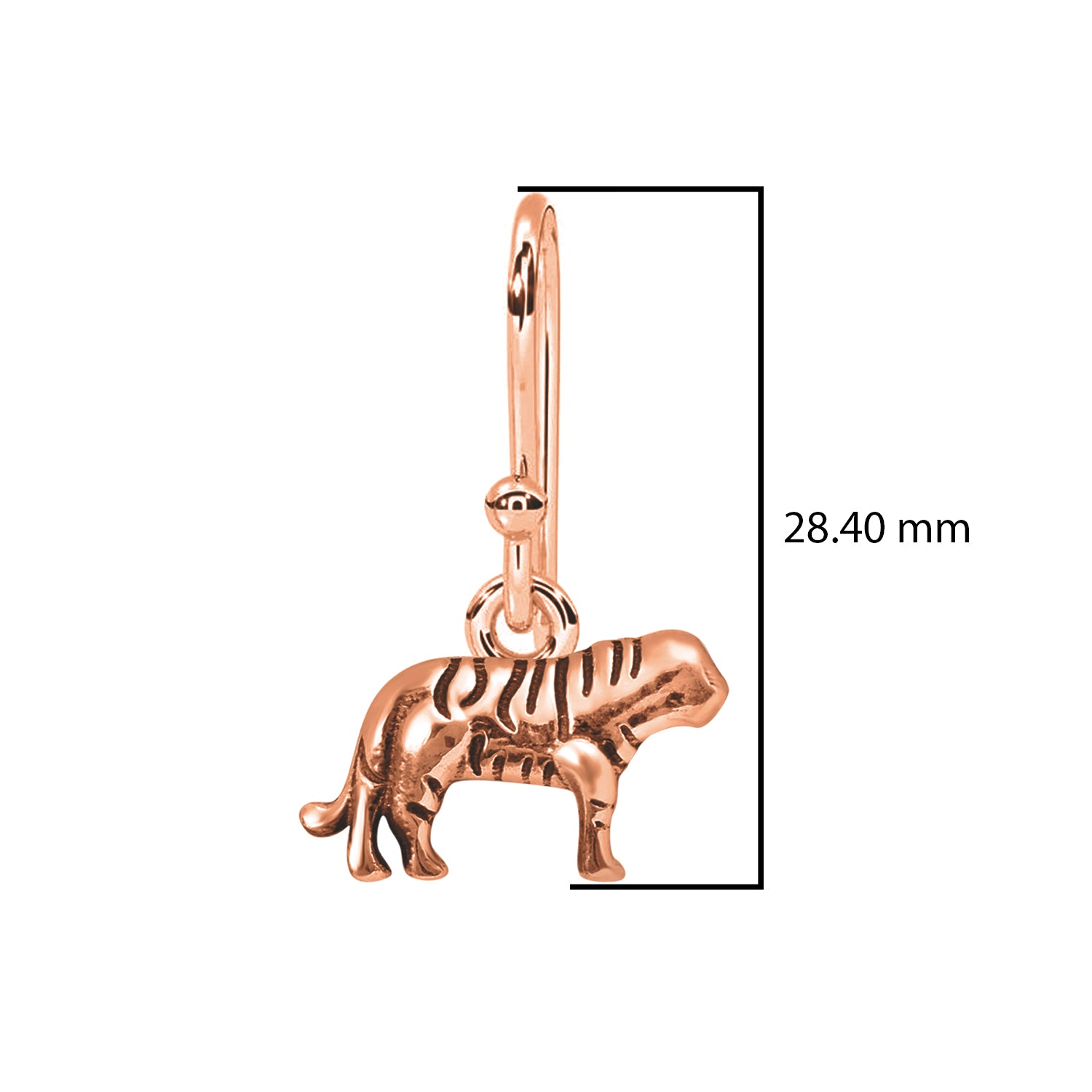 Striped Tiger Dangle Earrings - Sterling Silver