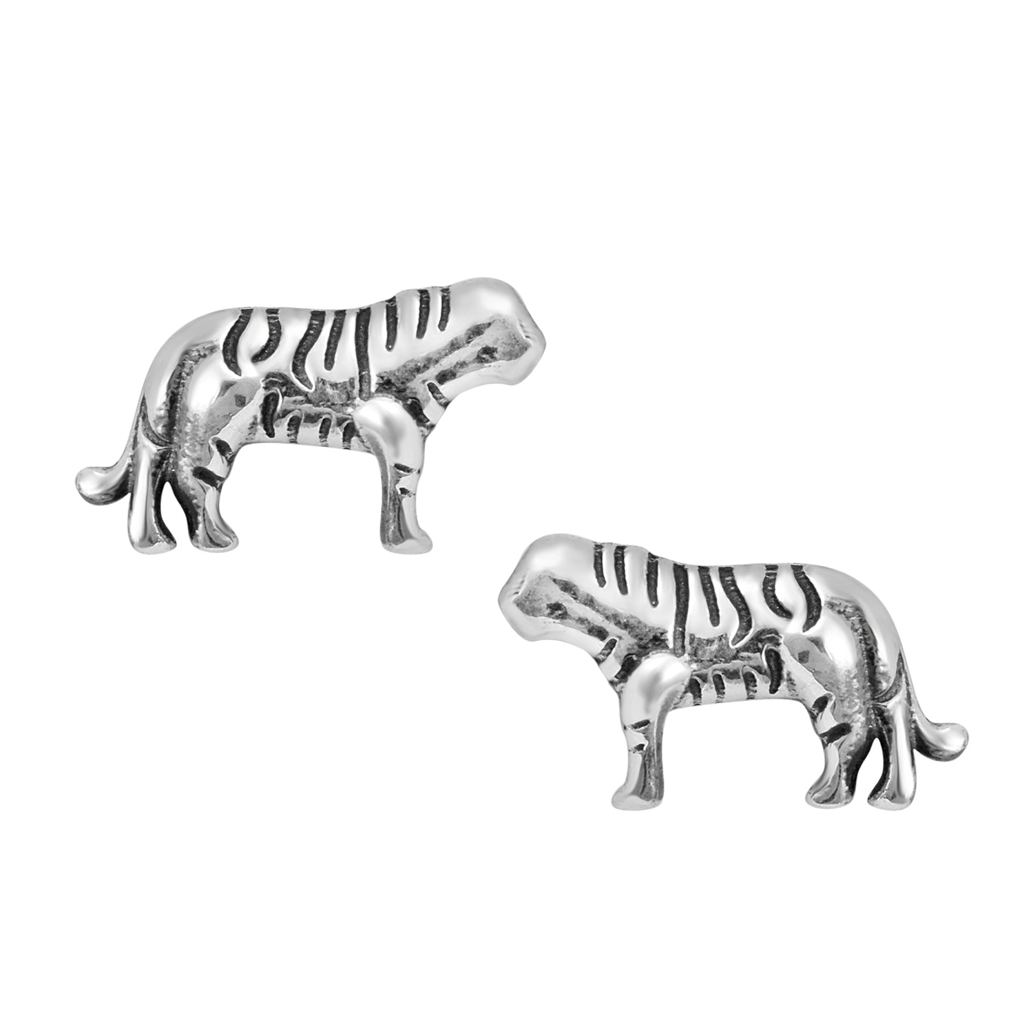 Tiger Stud Earrings - Sterling Silver