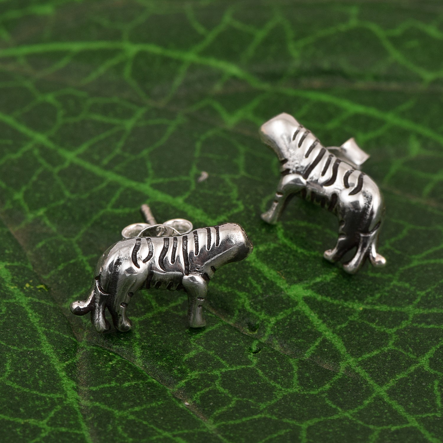 Tiger Stud Earrings - Sterling Silver