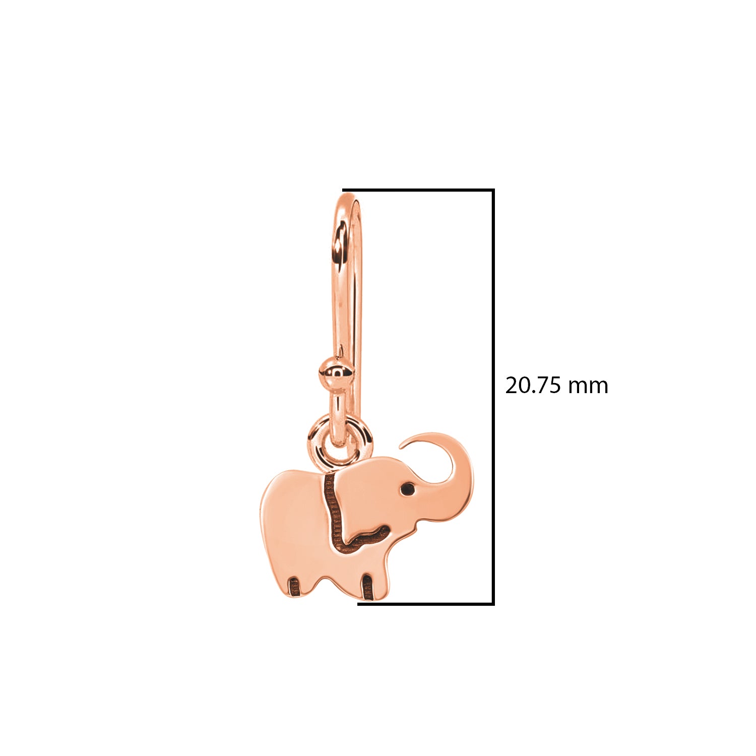 Cute Elephant Outline Dangle Earrings - Sterling Silver