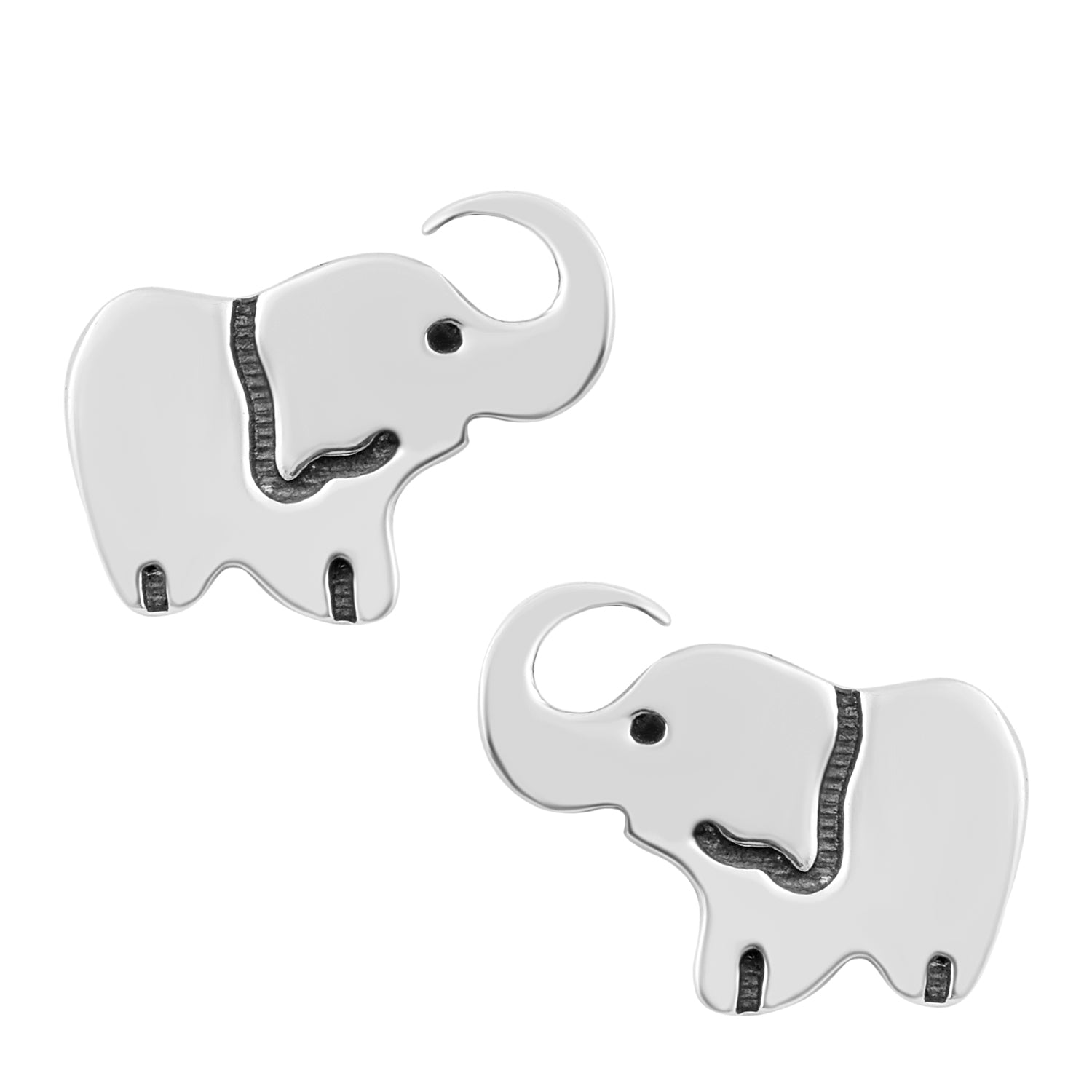 Elephant Stud Earrings - Sterling Silver