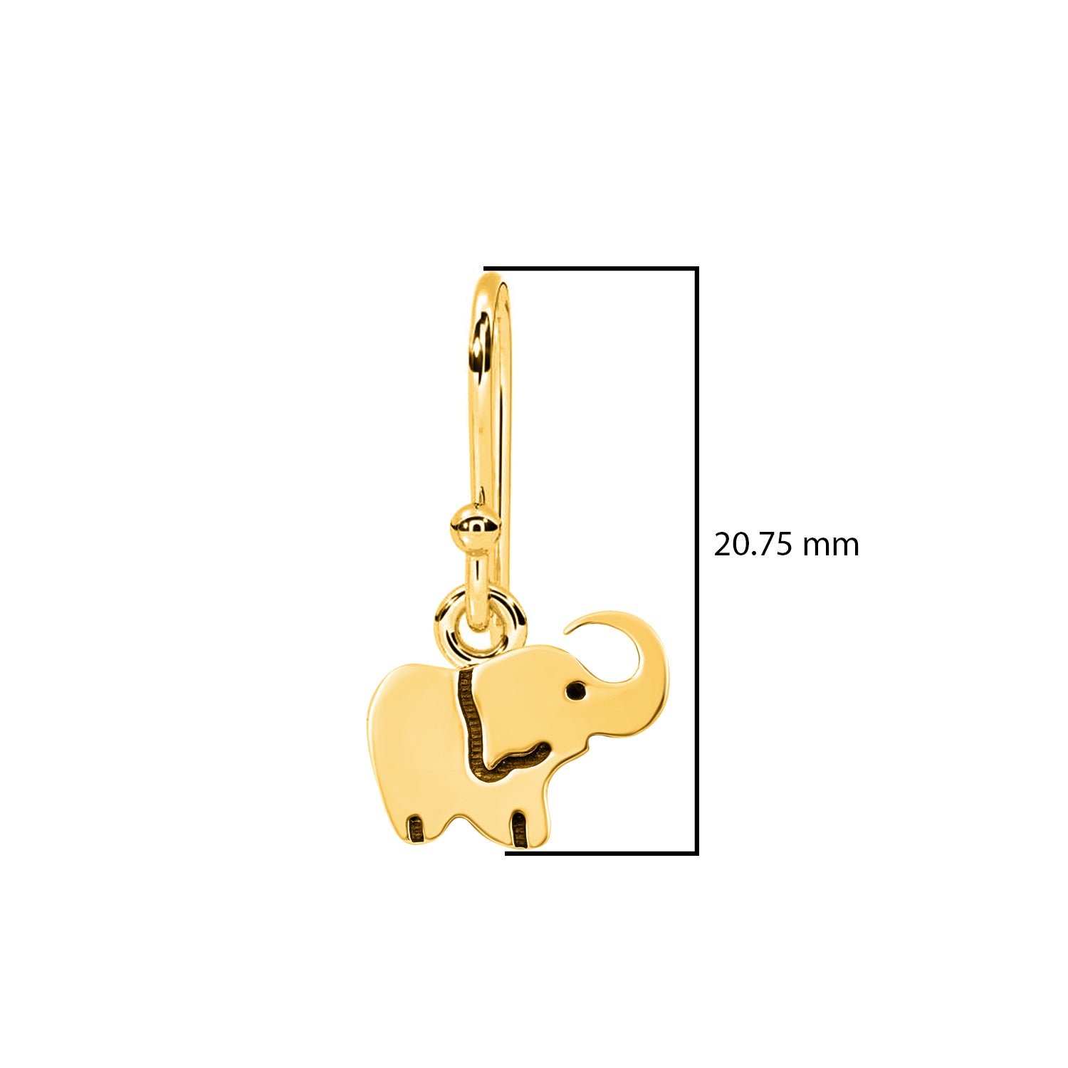 Cute Elephant Outline Dangle Earrings - Sterling Silver