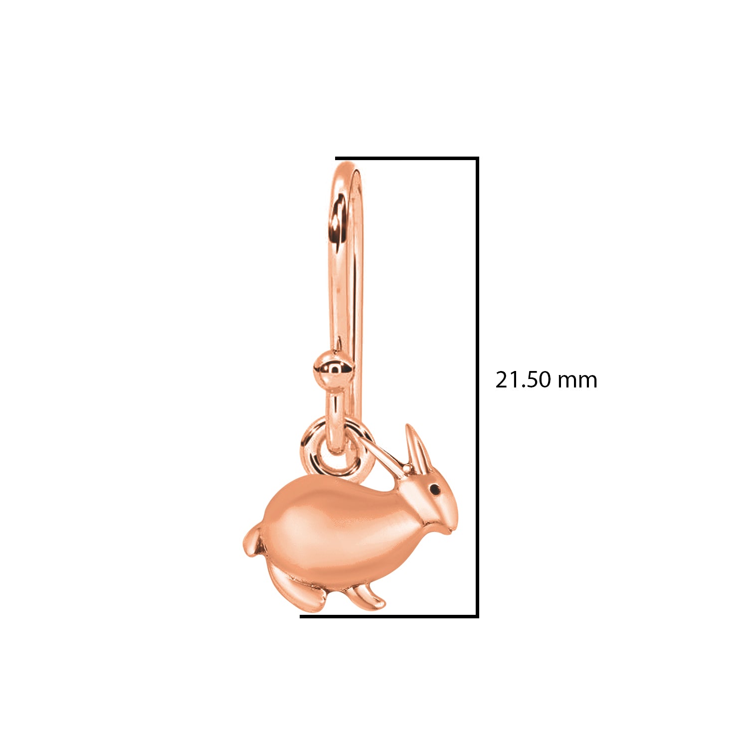Playful Bunny Dangle Earrings – Sleek Minimalist Design - Sterling Silver