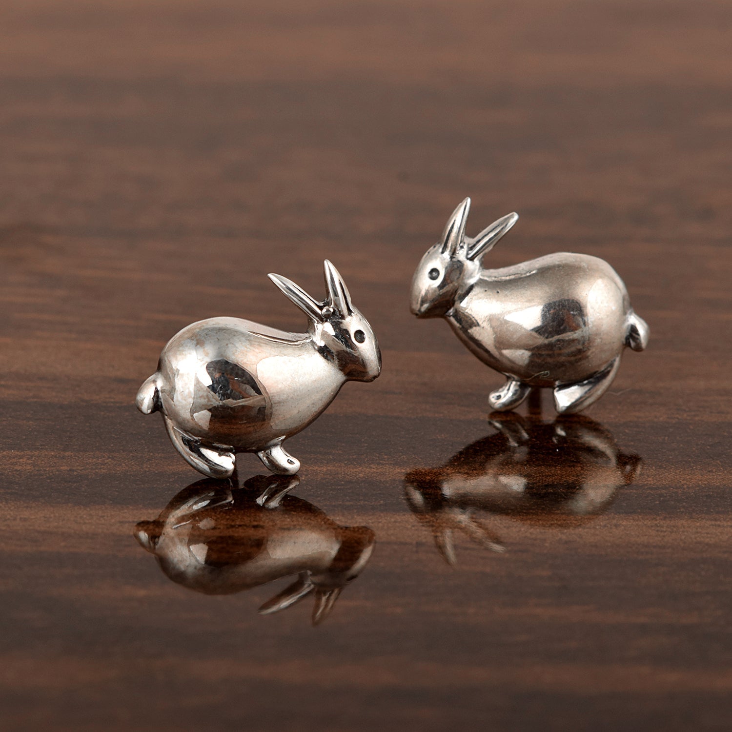 Bunny Stud Earrings - Sterling Silver