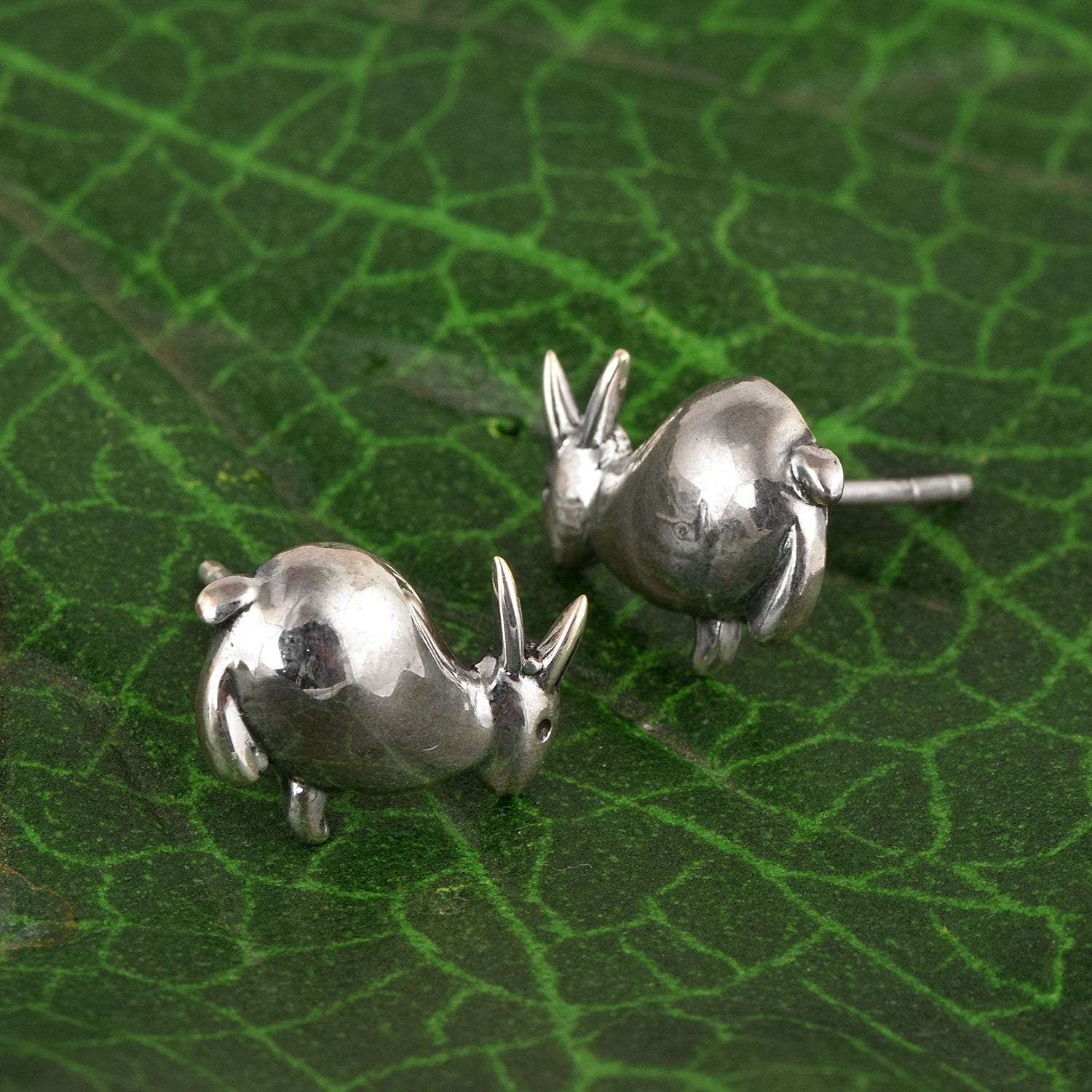 Bunny Stud Earrings - Sterling Silver