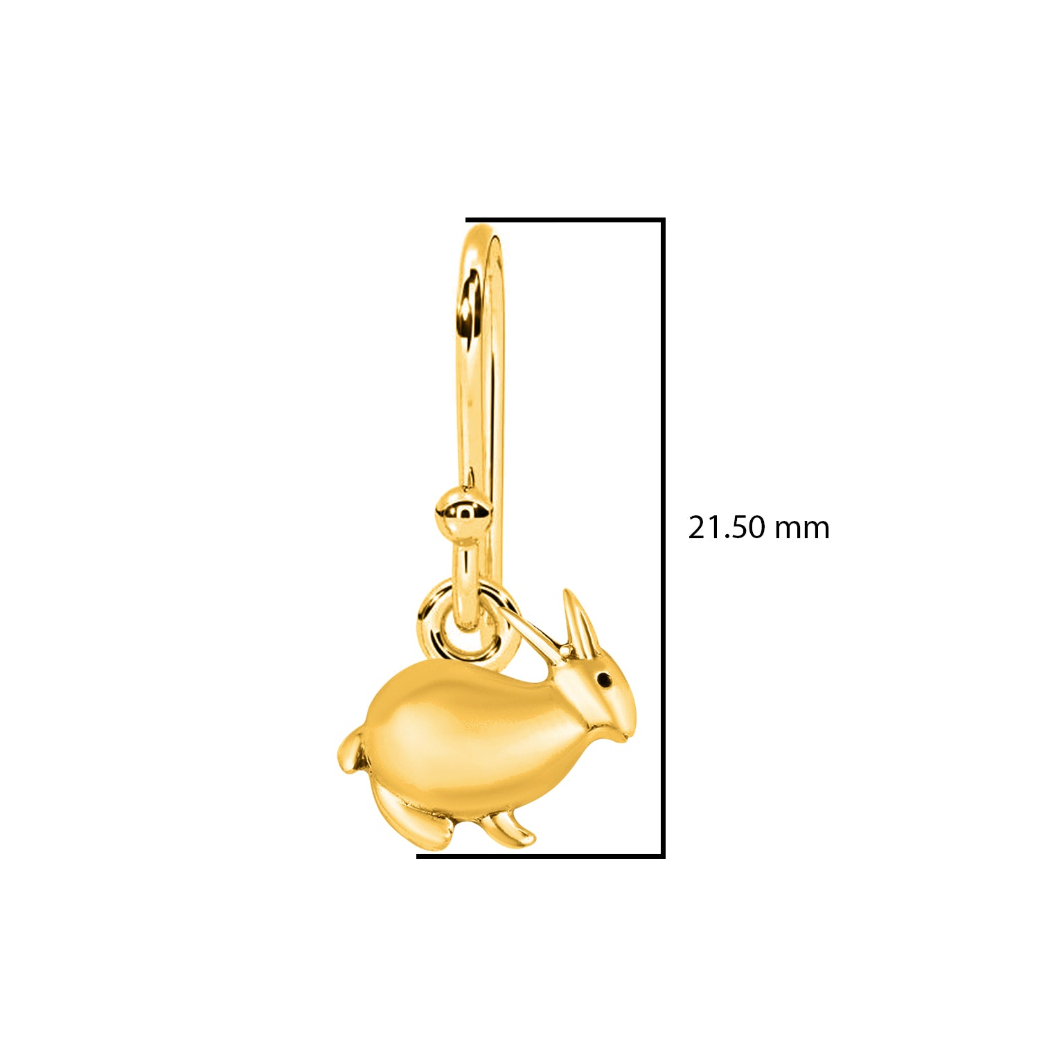 Playful Bunny Dangle Earrings – Sleek Minimalist Design - Sterling Silver