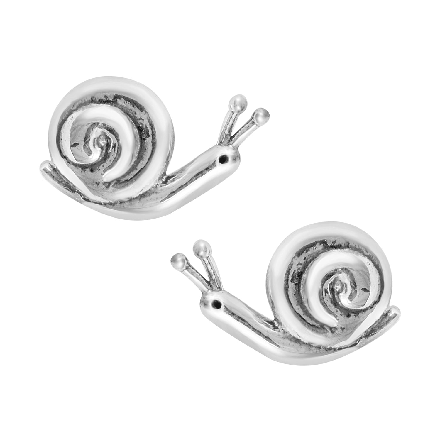 Snail Stud Earrings - Sterling Silver