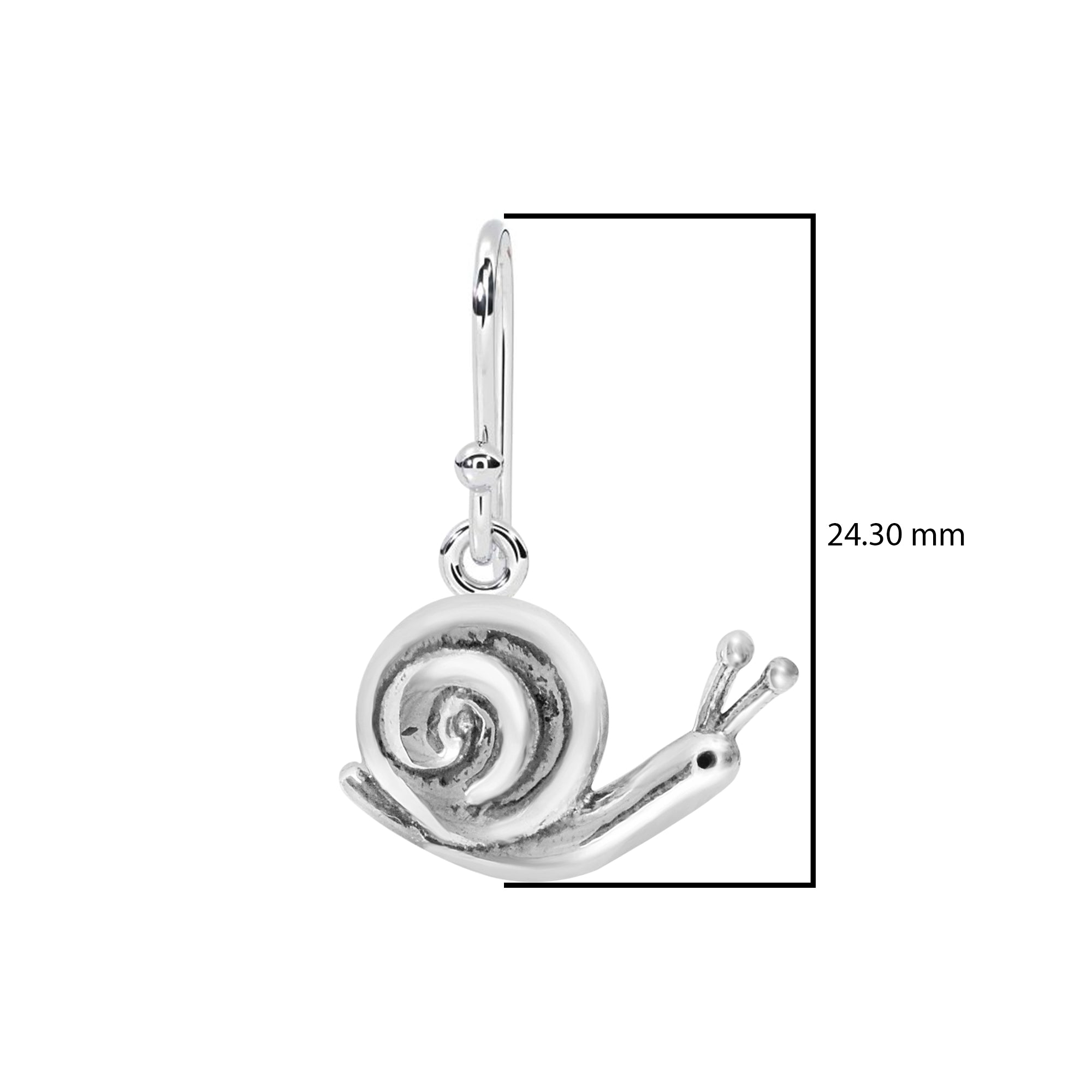 Whimsical Snail Drop Earrings – Artistic Spiral Shell Design - Sterling Silver