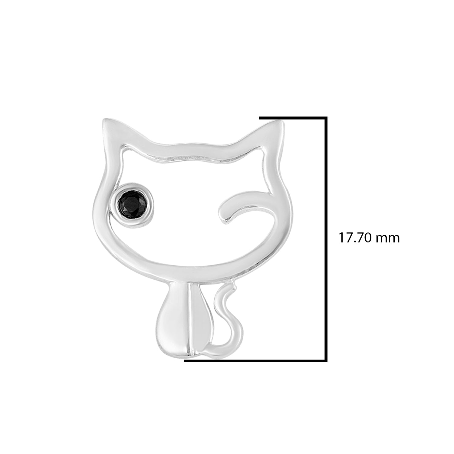 Winking Cat Stud Earrings- Sterling Silver
