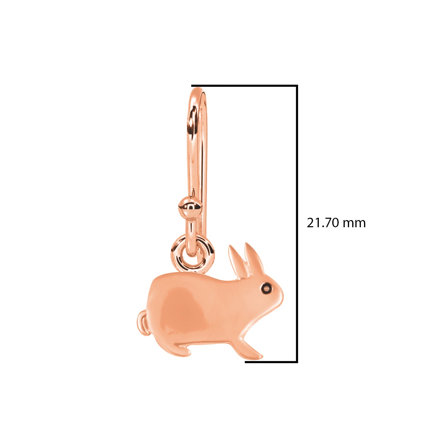 Playful Bunny Drop Earrings Sleek Minimalist Rabbit Motif - Sterling Silver