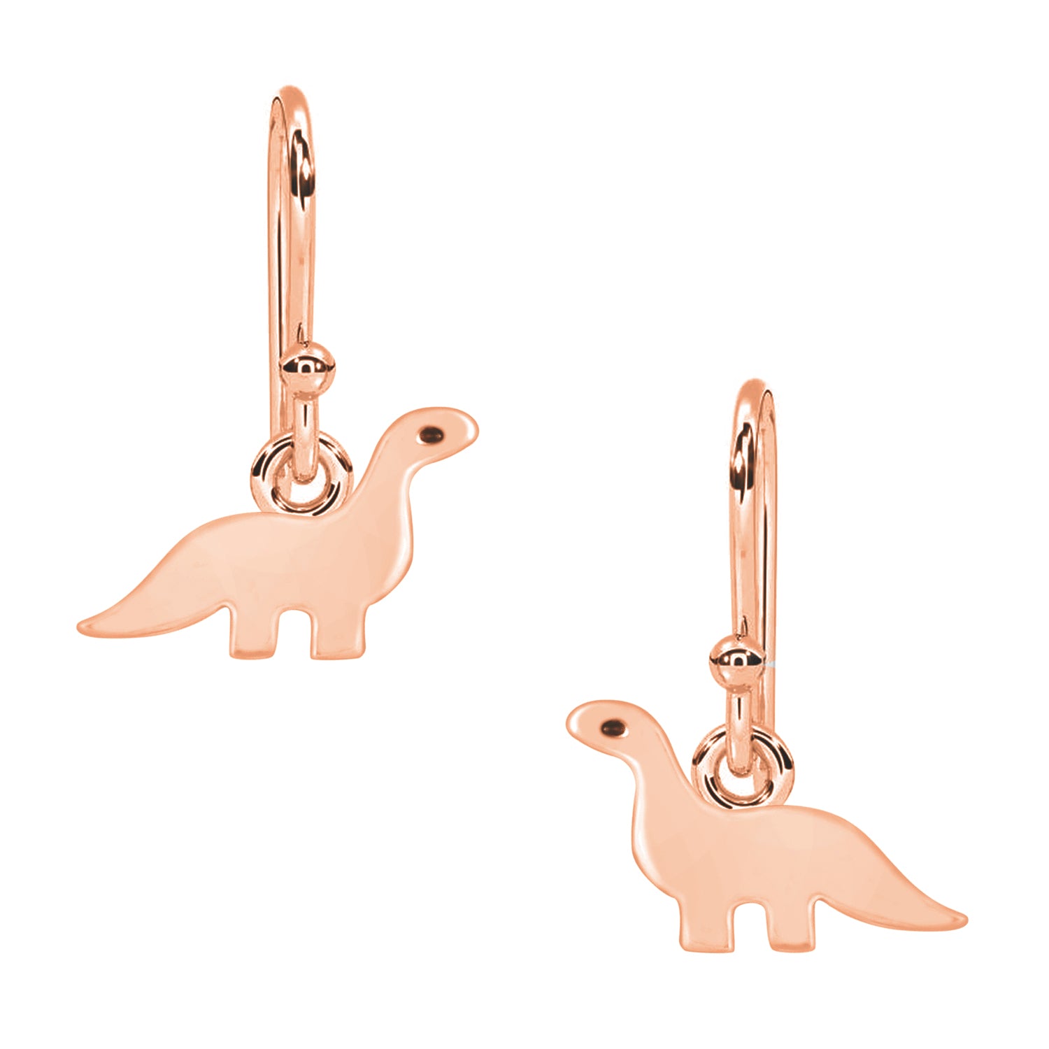 Playful Dinosaur Dangle Earrings - Sterling Silver