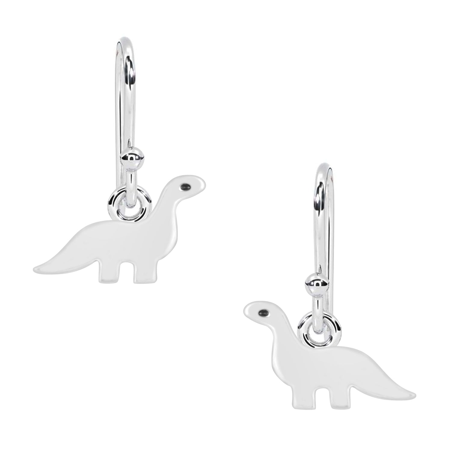 Playful Dinosaur Dangle Earrings - Sterling Silver