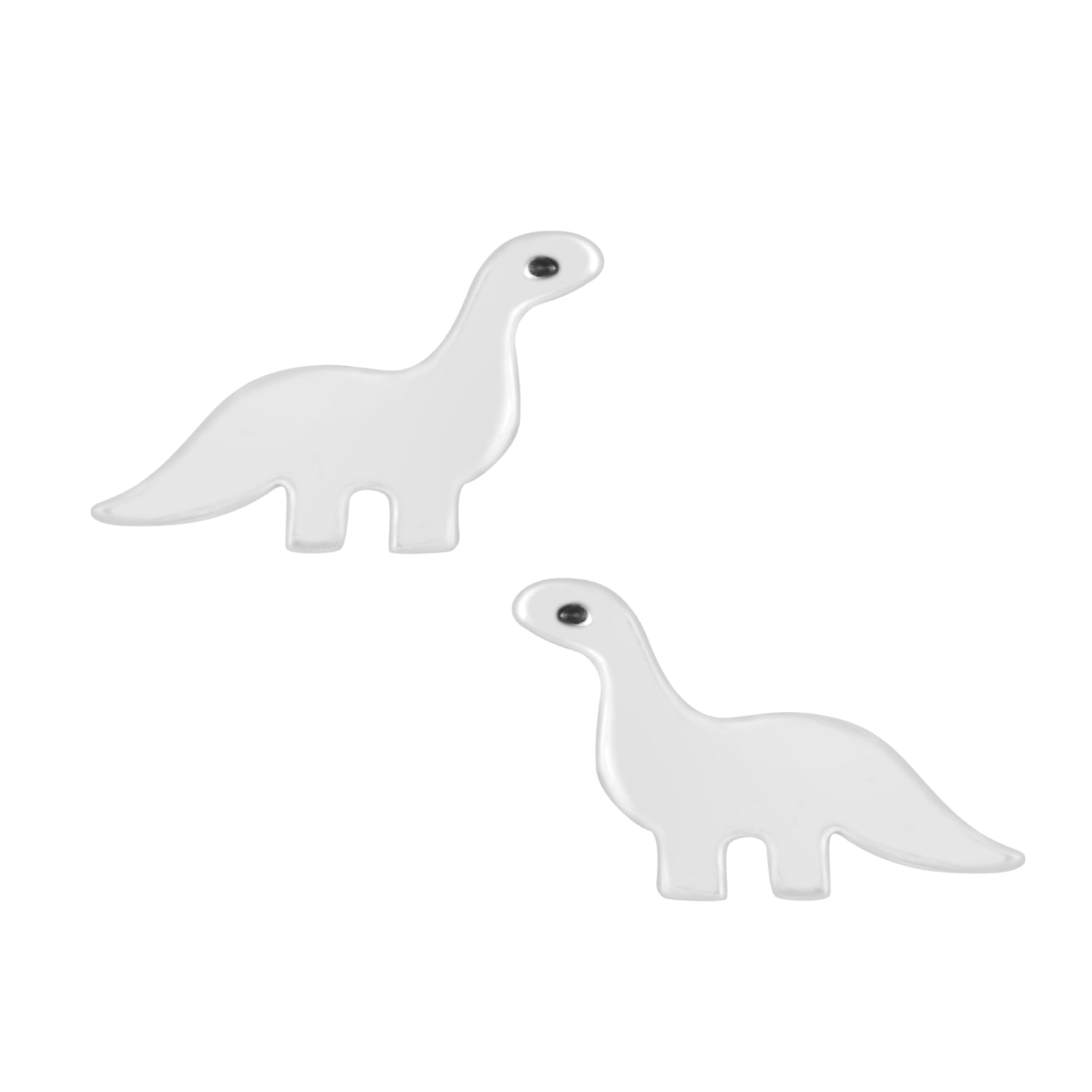 Cute Brontosaurus Dinosaur Stud Earrings - Sterling Silver