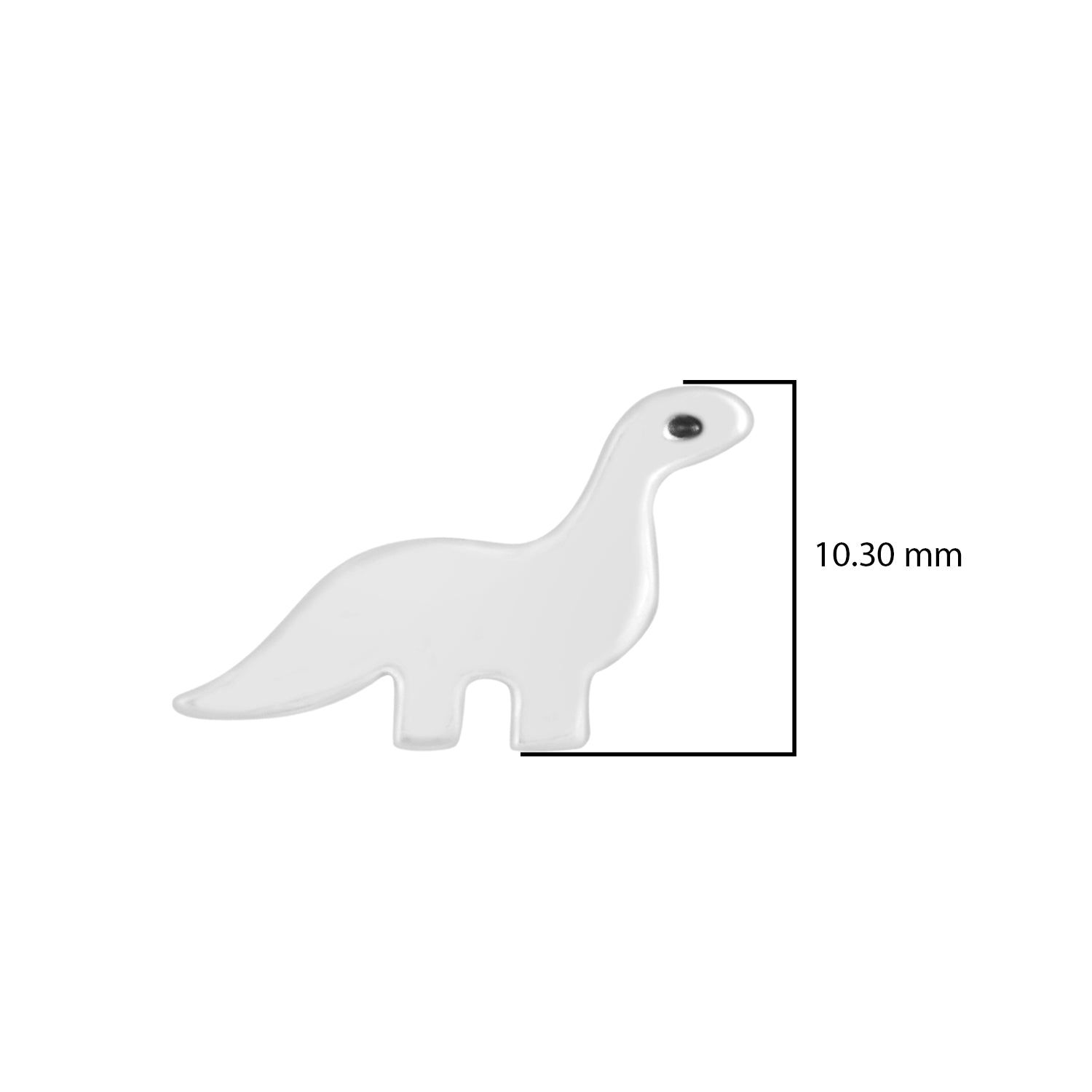Cute Brontosaurus Dinosaur Stud Earrings - Sterling Silver