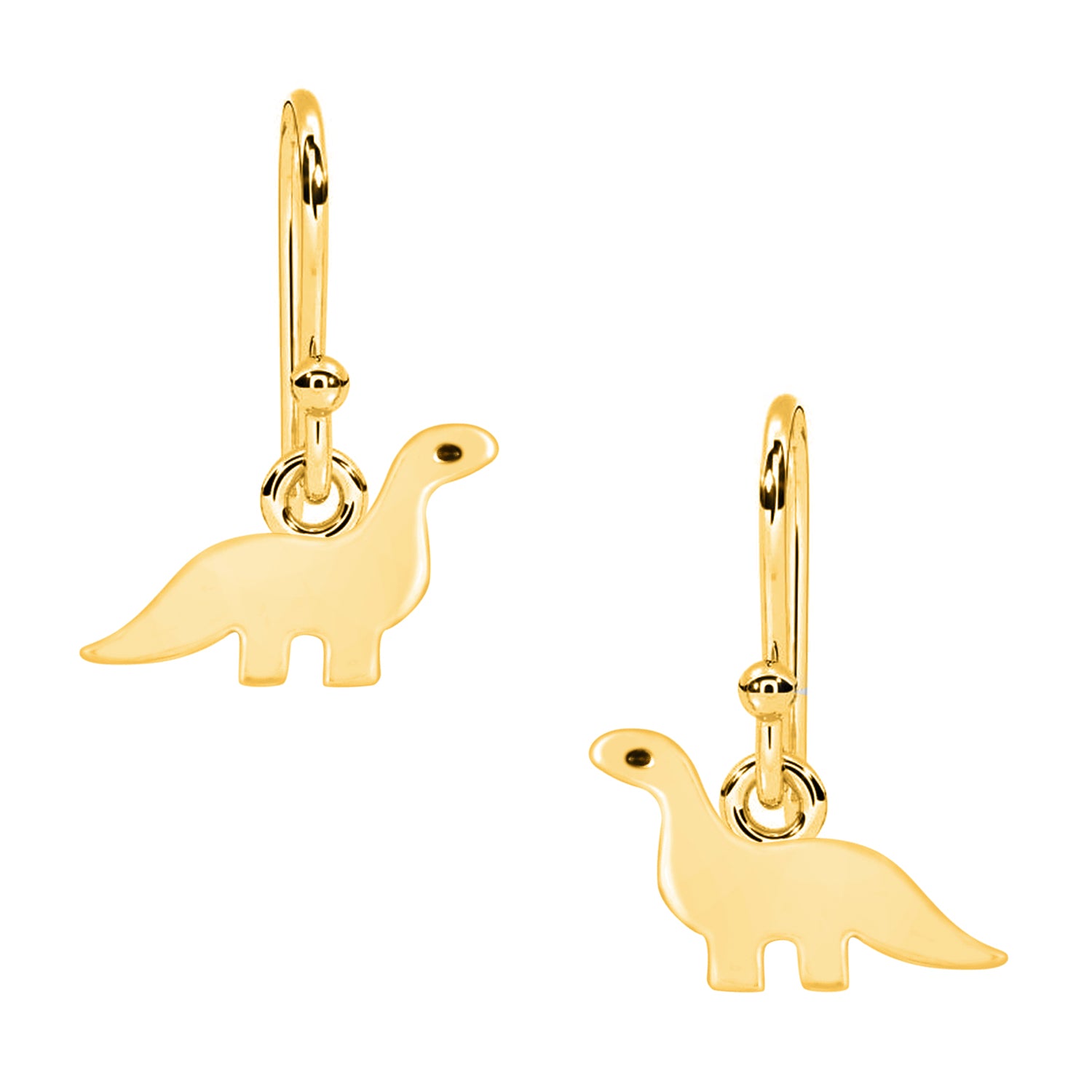 Playful Dinosaur Dangle Earrings - Sterling Silver