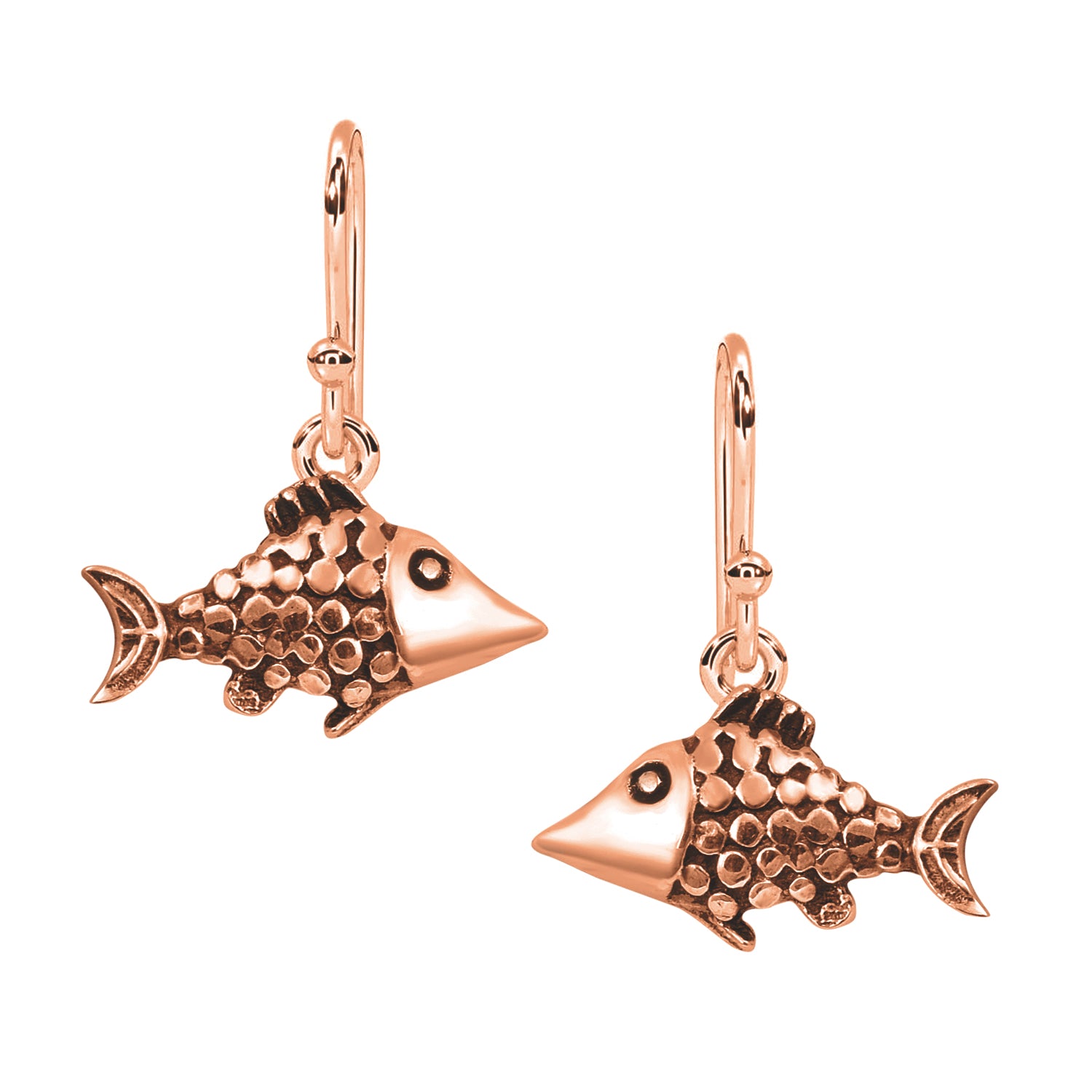 Whimsical Fish Scale Dangle Earrings - Sterling Silver