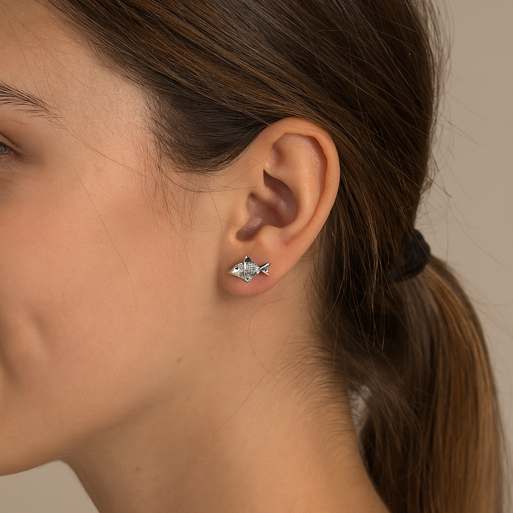 Orecchini a forma di pesce in argento sterling 925 per donna, orecchini a forma di pesce, gioielli da regalo, orecchini a forma di pesce carini