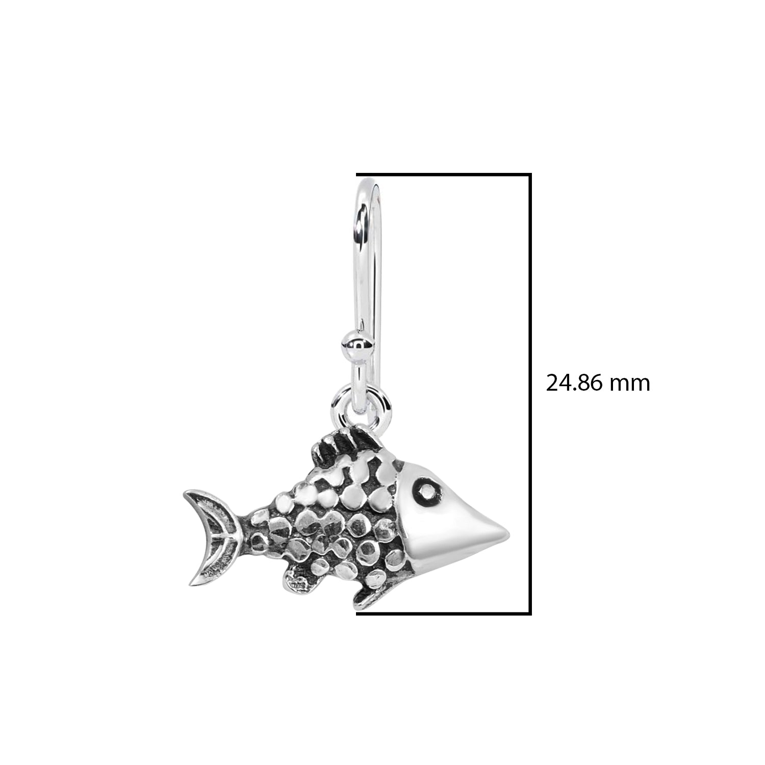 Whimsical Fish Scale Dangle Earrings - Sterling Silver
