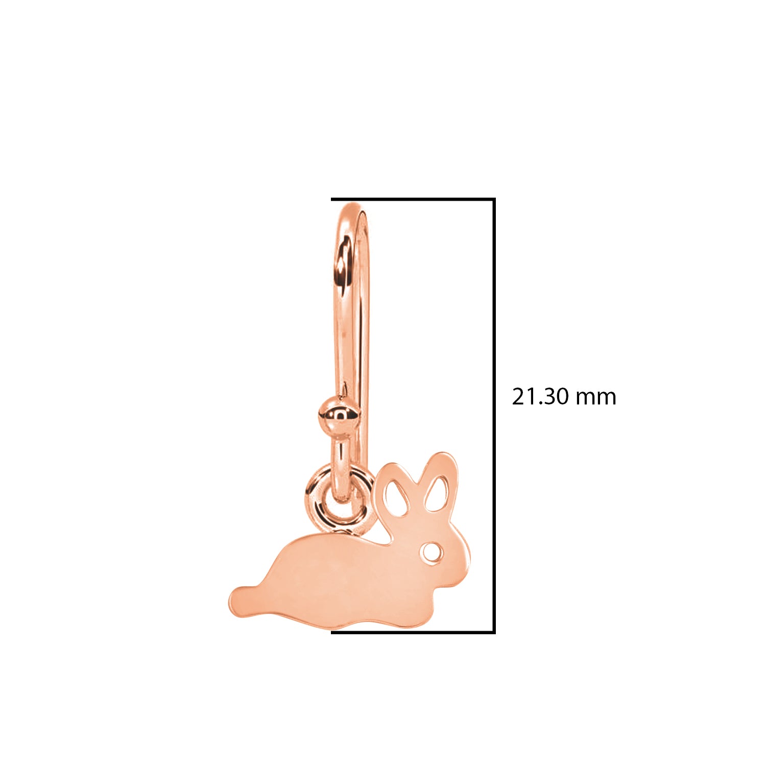 Bunny Silhouette Drop Earrings Rabbit Design - Sterling Silver