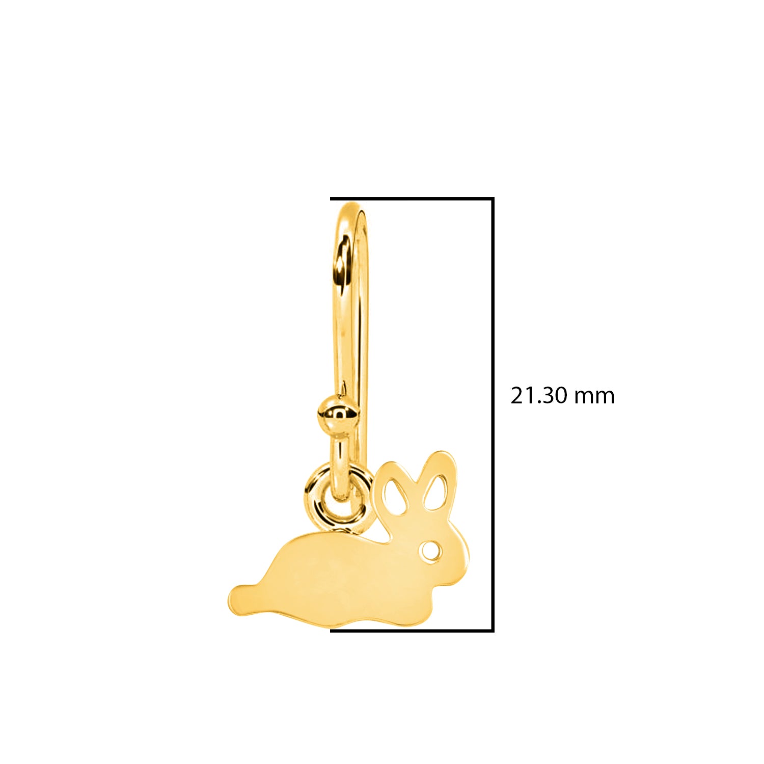 Bunny Silhouette Drop Earrings Rabbit Design - Sterling Silver