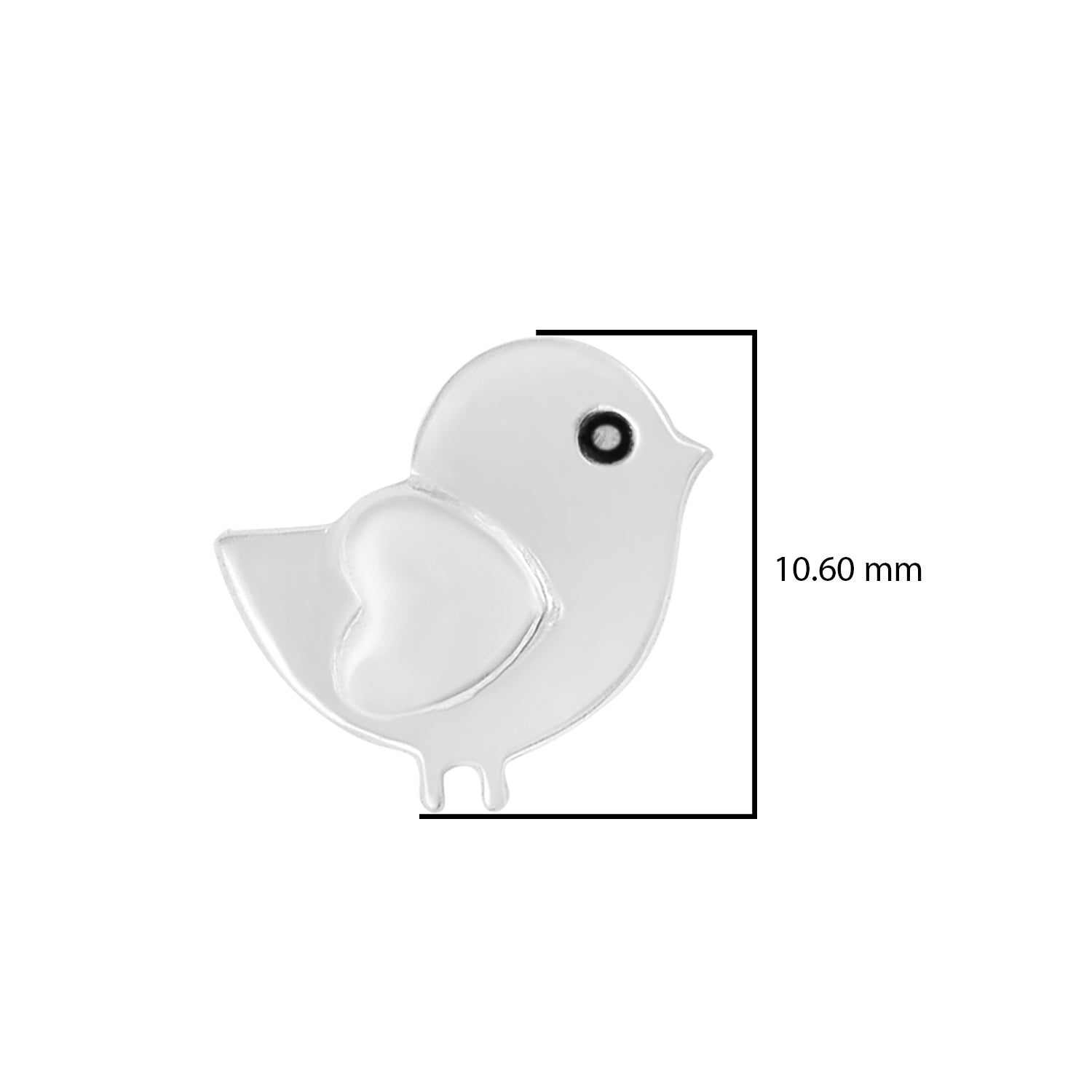 Bird Stud Earrings - Sterling Silver
