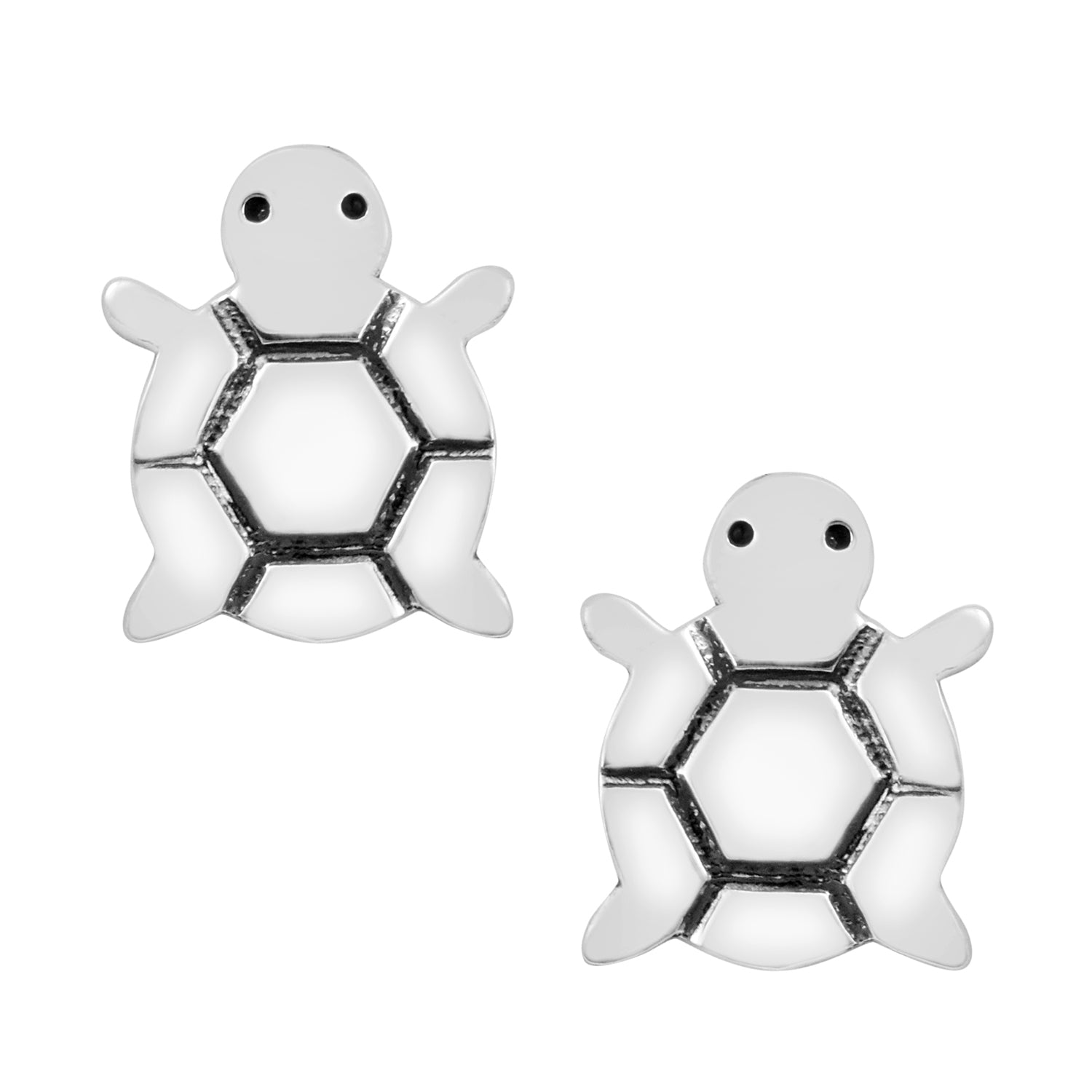 Turtle Stud Earrings - Sterling Silver