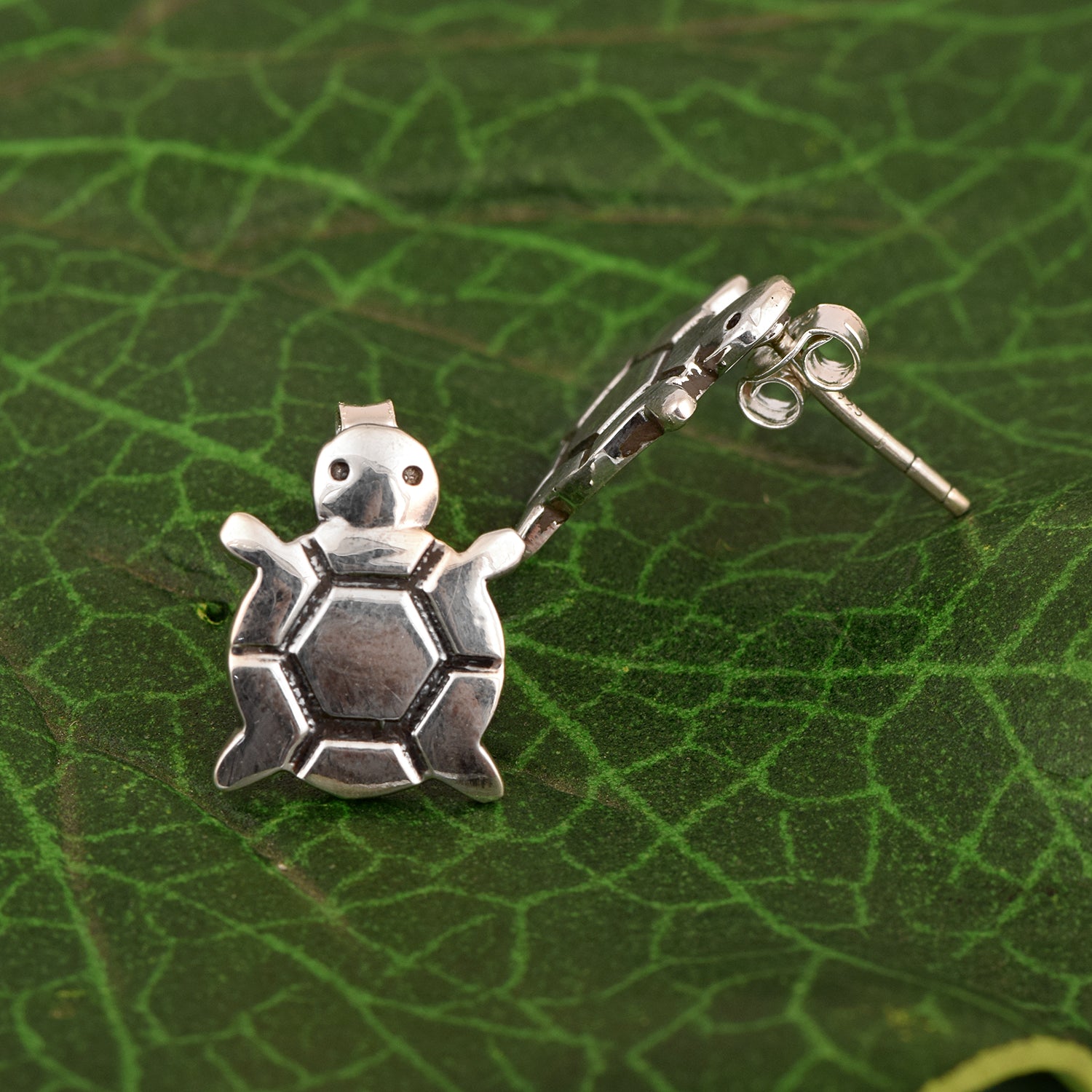 Turtle Stud Earrings - Sterling Silver