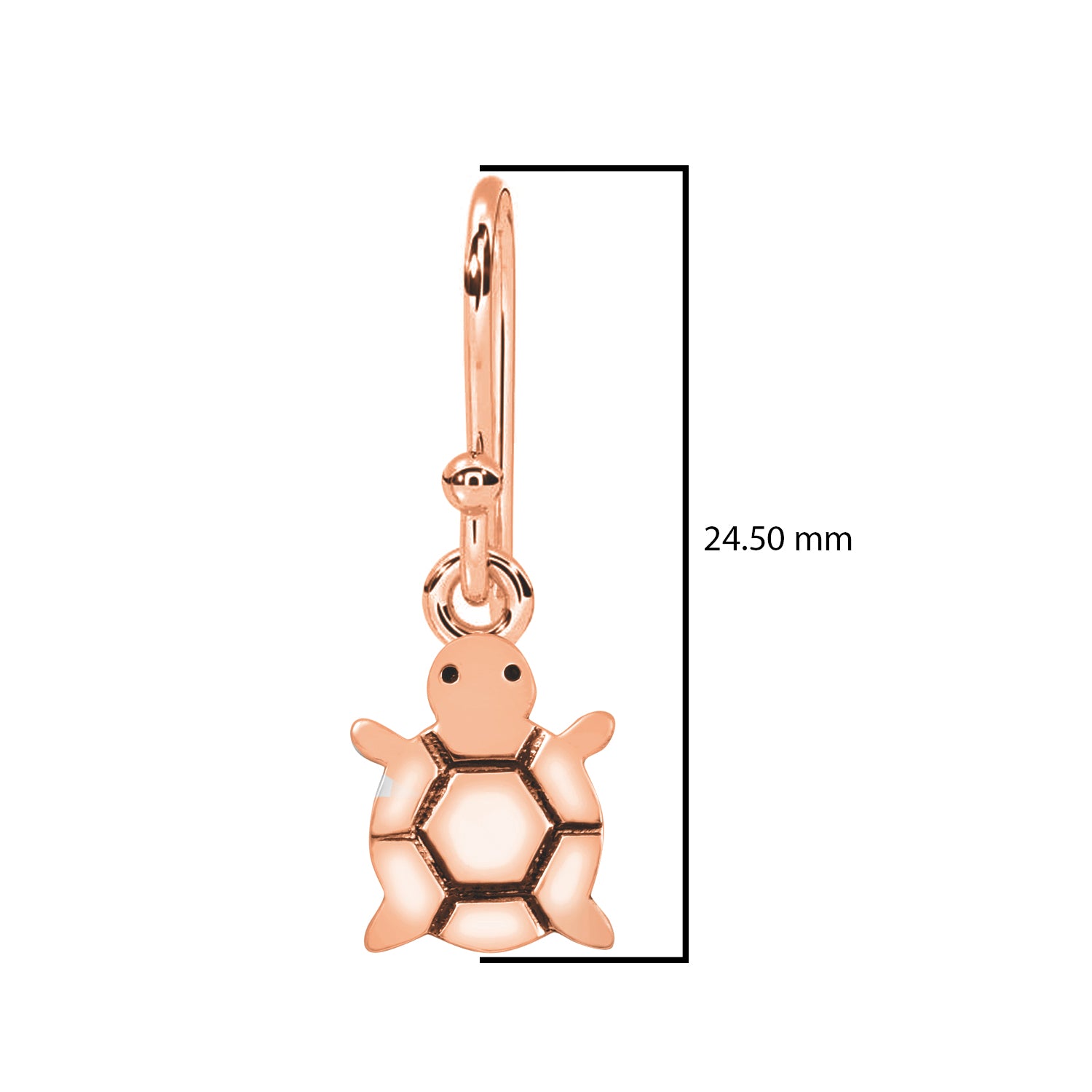 Turtle Drop Earrings – Cute Shell Outline Design - Sterling Silver