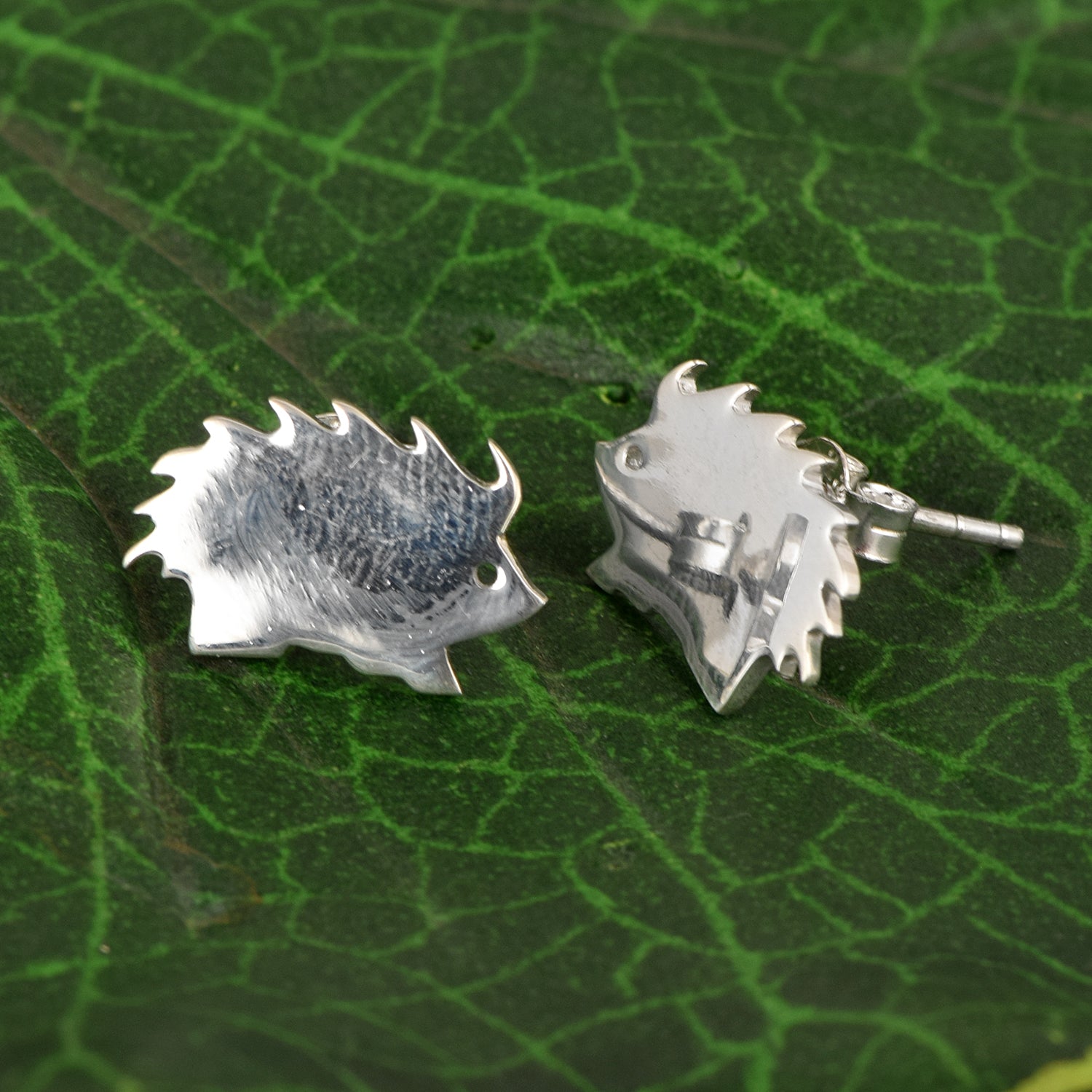 Minimalist Hedgehog Stud Earrings - Sterling Silver