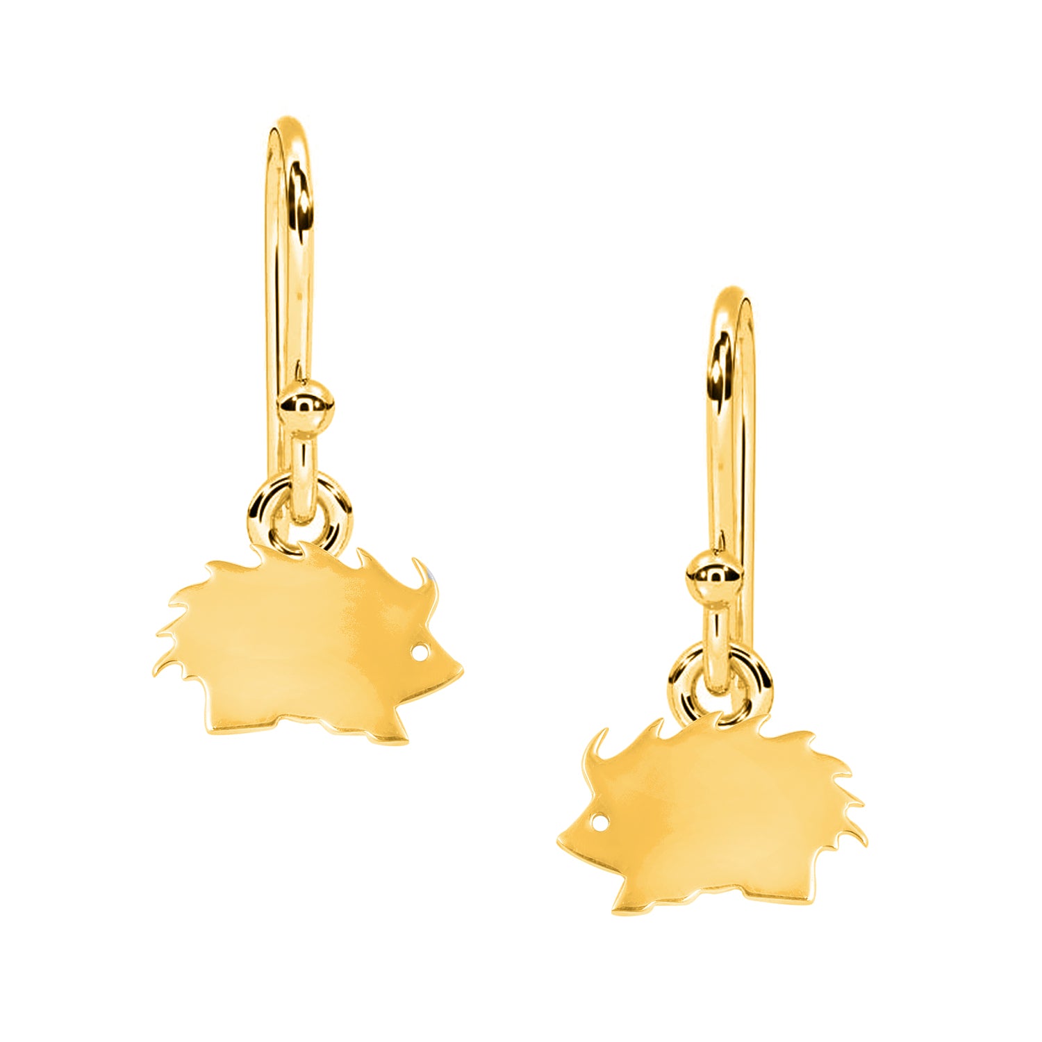 Whimsical Hedgehog Dangle Earrings - Sterling Silver