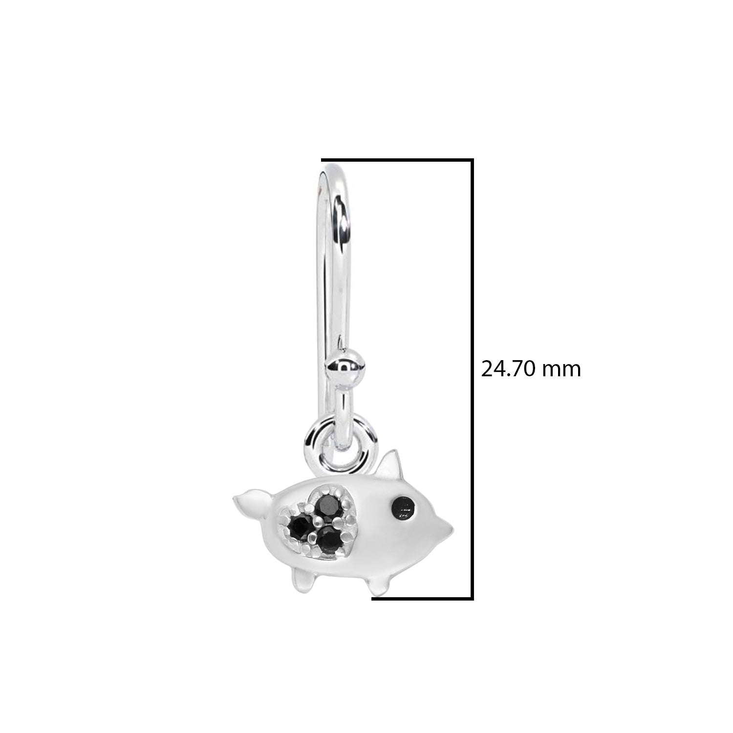 Whimsical Piglet Drop Earrings - Sterling Silver