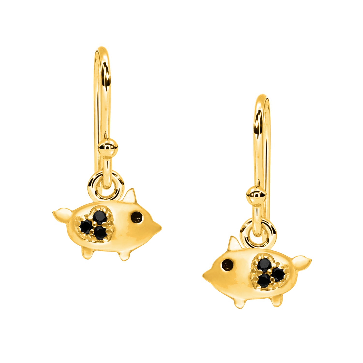 Whimsical Piglet Drop Earrings - Sterling Silver