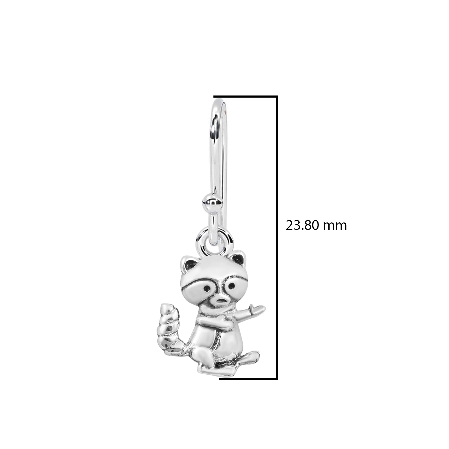 Playful Raccoon Dangle Earrings - Sterling Silver