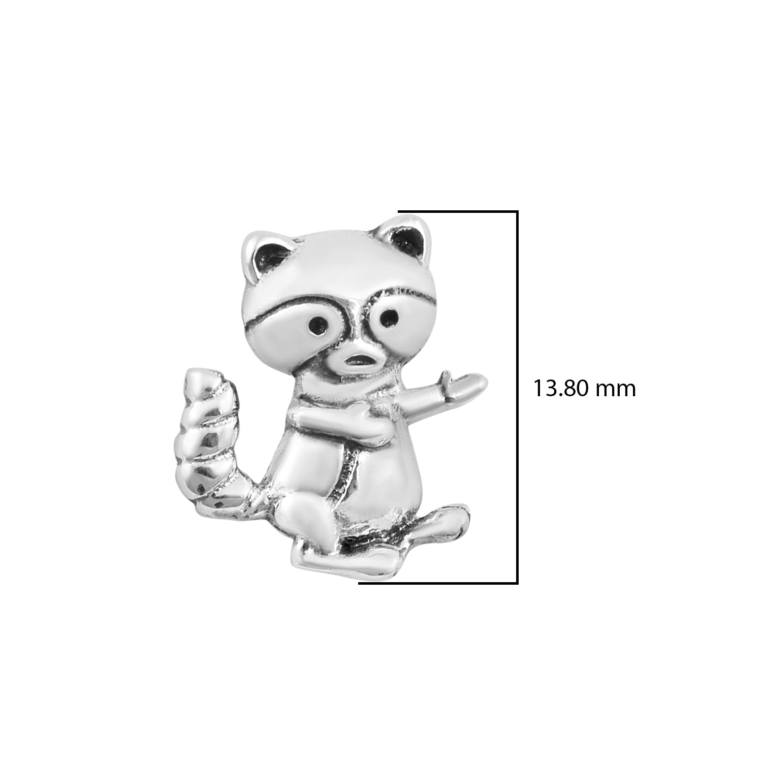 Raccoon Stud Earrings - Sterling Silver