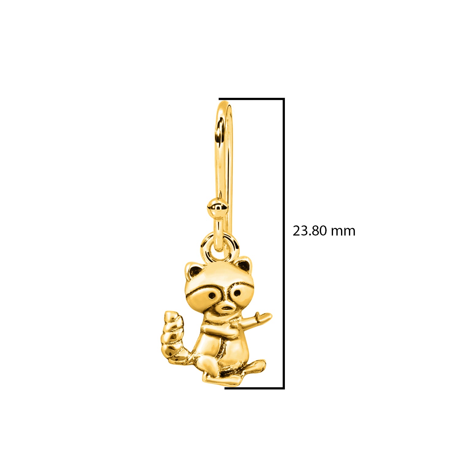 Playful Raccoon Dangle Earrings - Sterling Silver