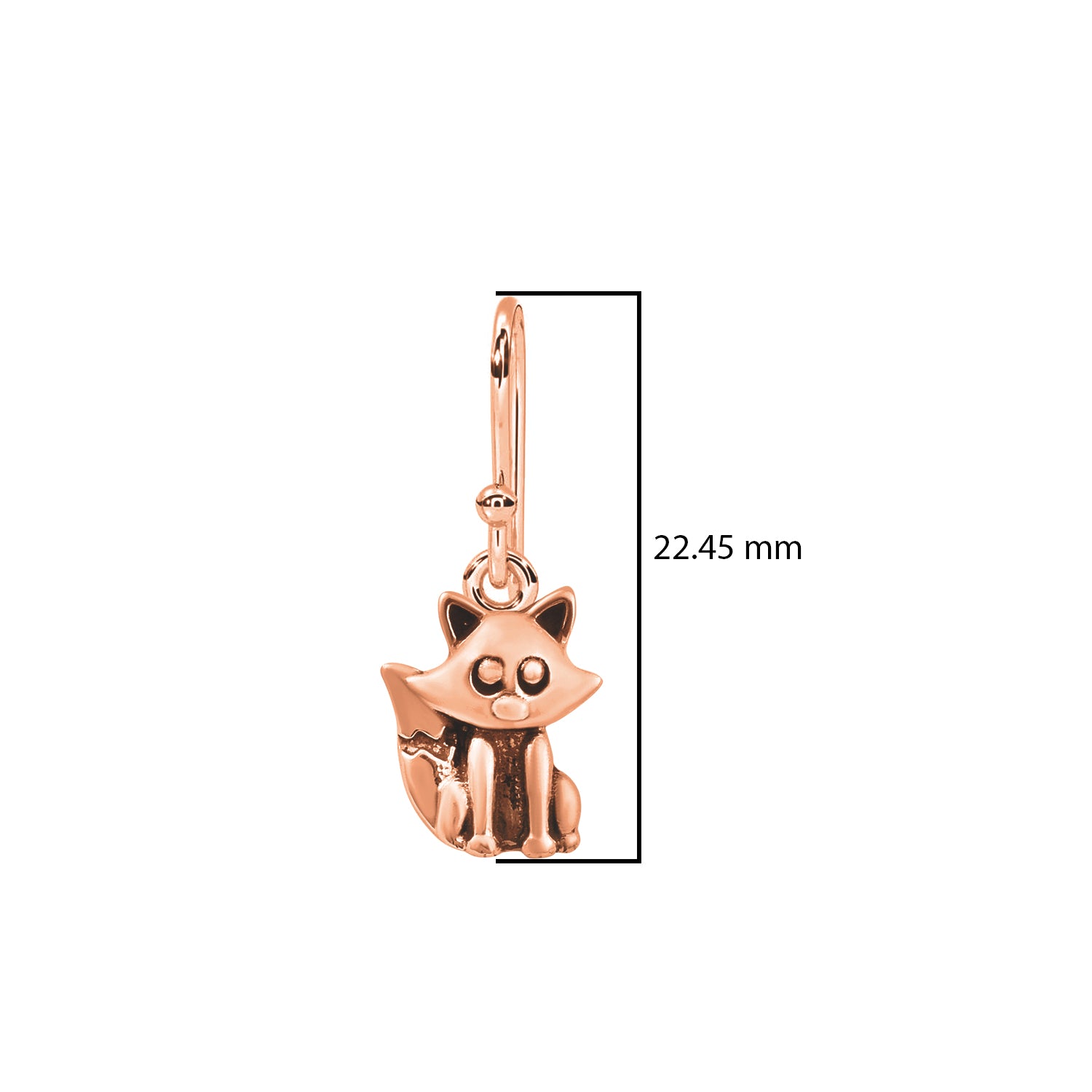 Adorable Fox Drop Earrings - Sterling Silver