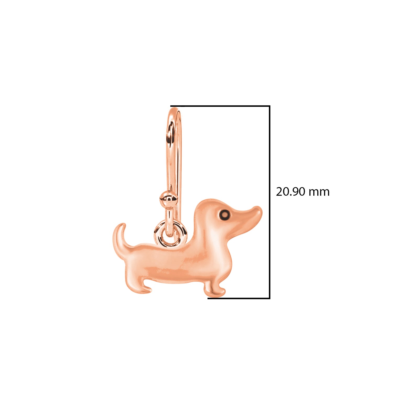 Dachshund Dog Dangle Earrings – Playful Puppy Design - Sterling Silver